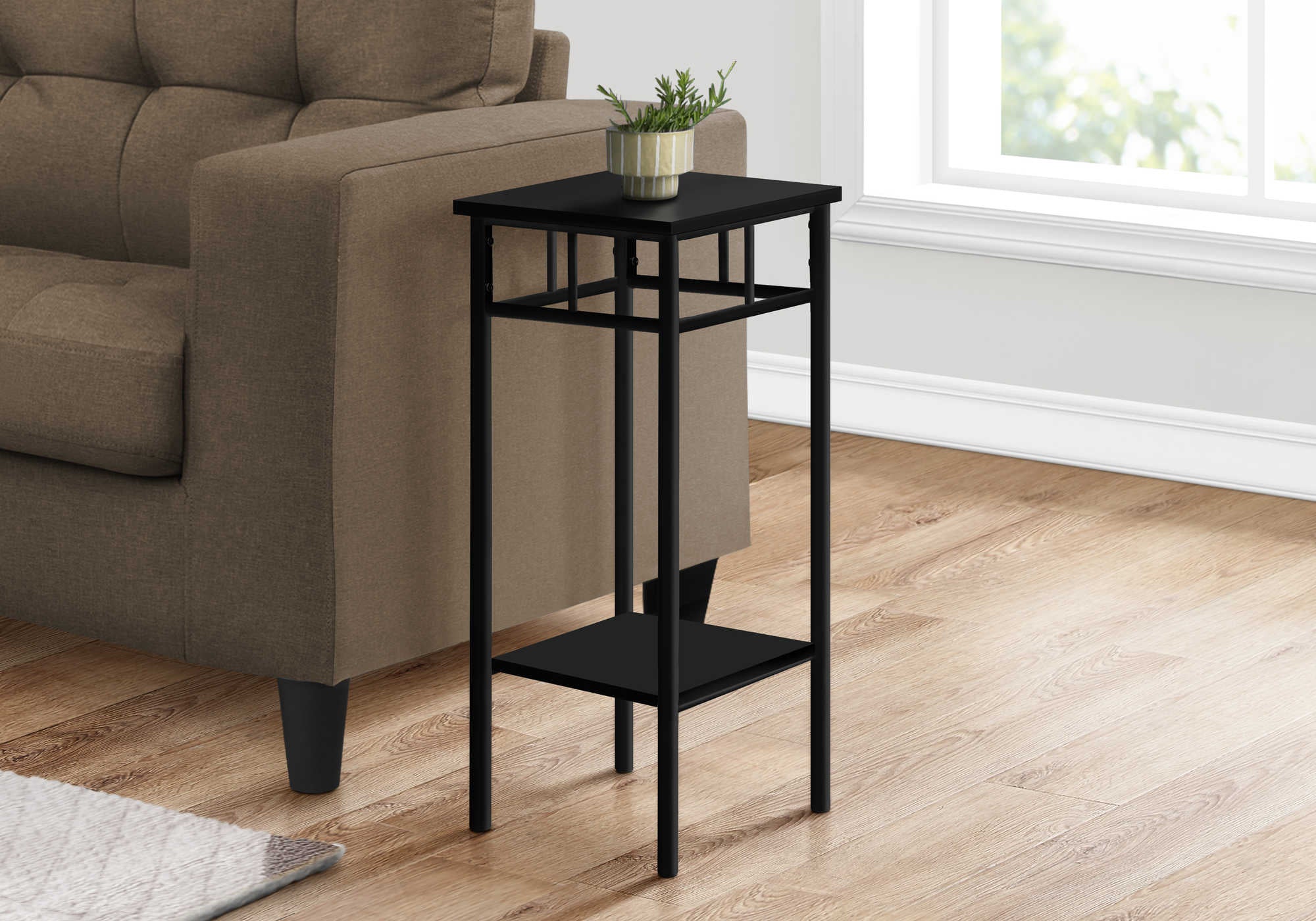 TABLE DE CHEVET - 28"H / NOIR / METAL NOIR – I 3278.