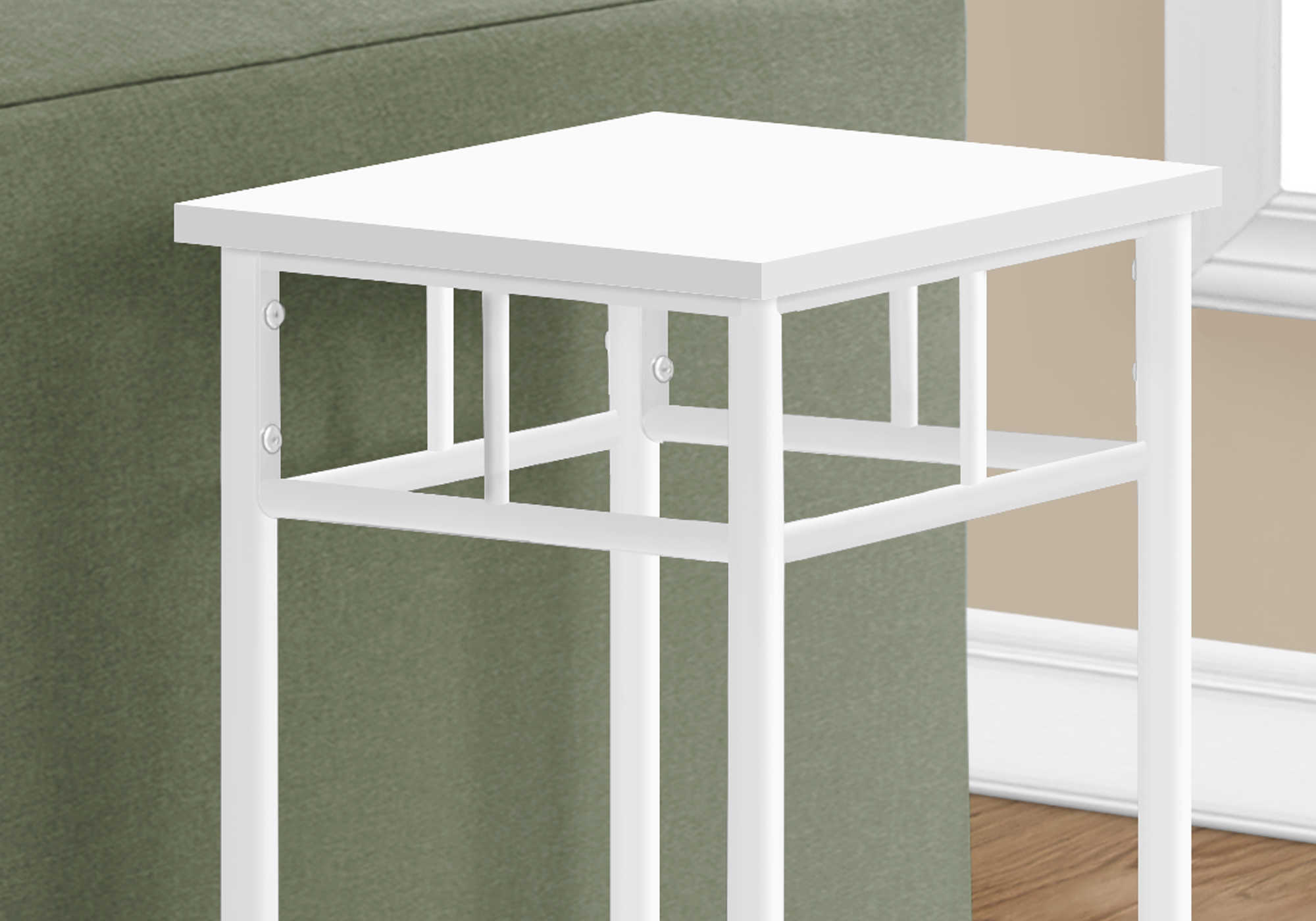 TABLE D'APPOINT - 28"H / BLANC / METAL BLANC – I 3279.