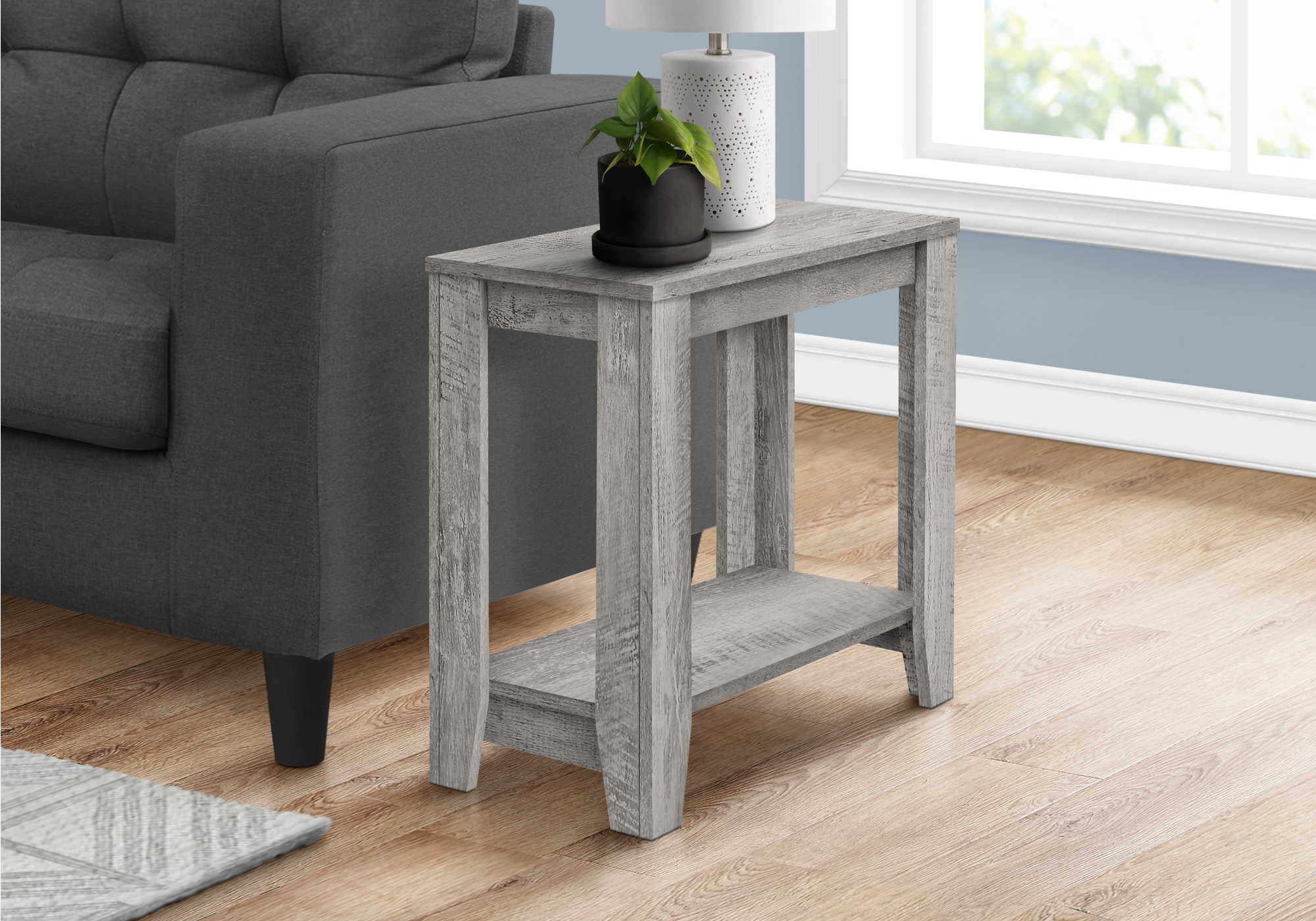 TABLE DE CHEVET - 22"H / GRIS INDUSTRIEL – I 3380.