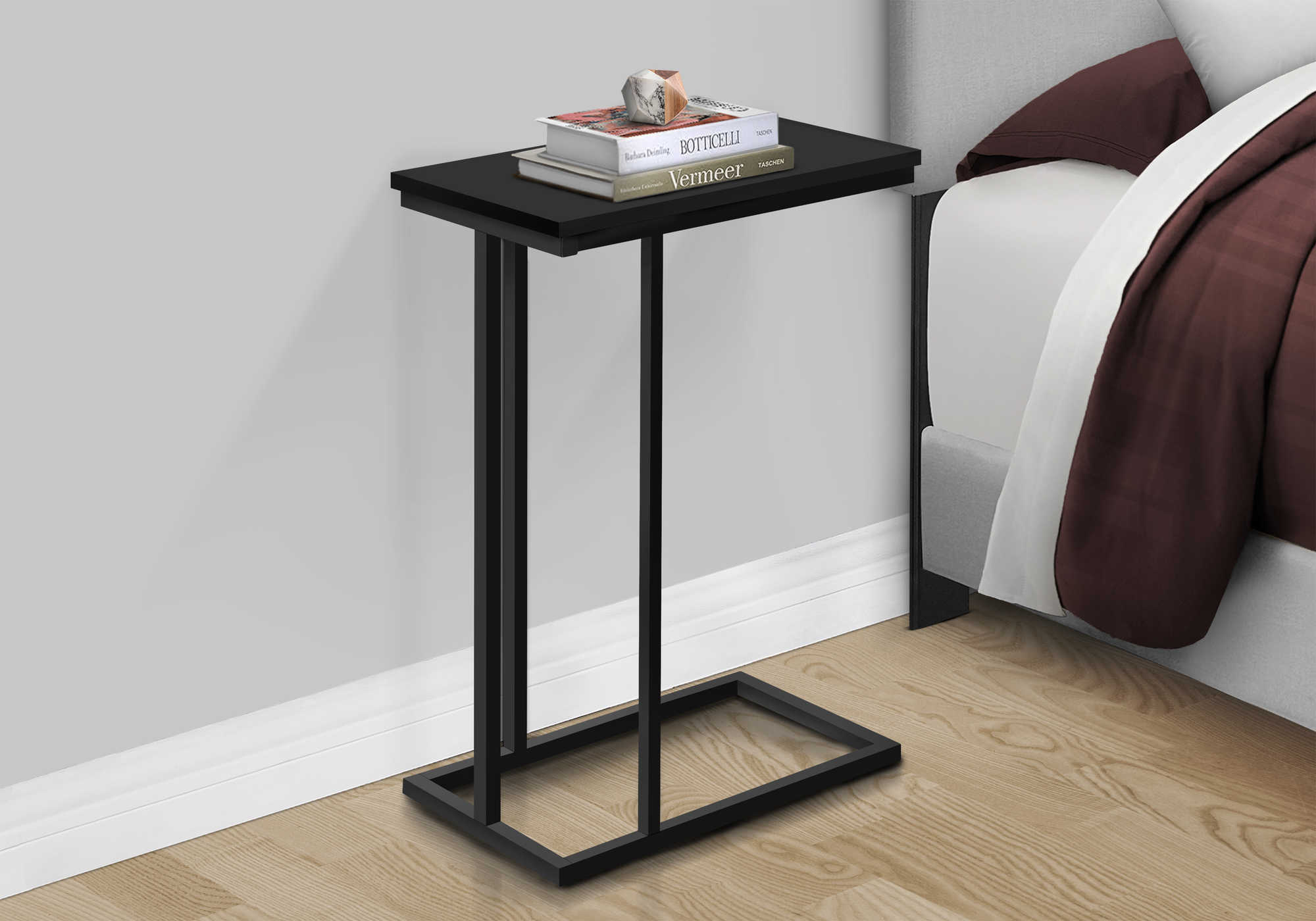 TABLE DE CHEVET - 25"H / NOIR / METAL NOIR – I 3467.