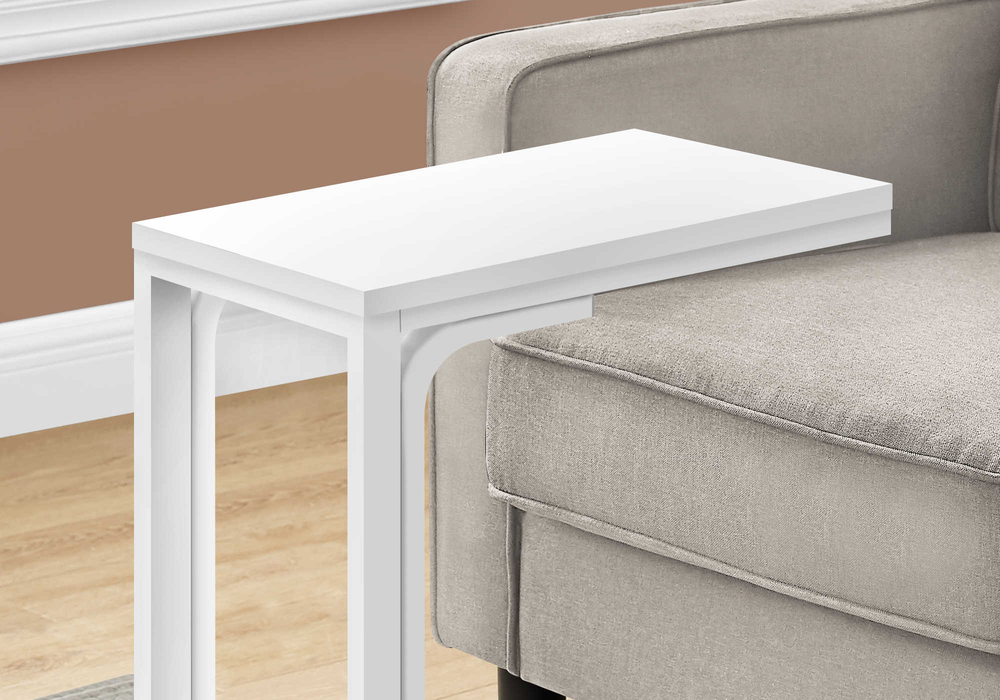 TABLE DE CHEVET - 25"H / BLANC / METAL BLANC – I 3478.