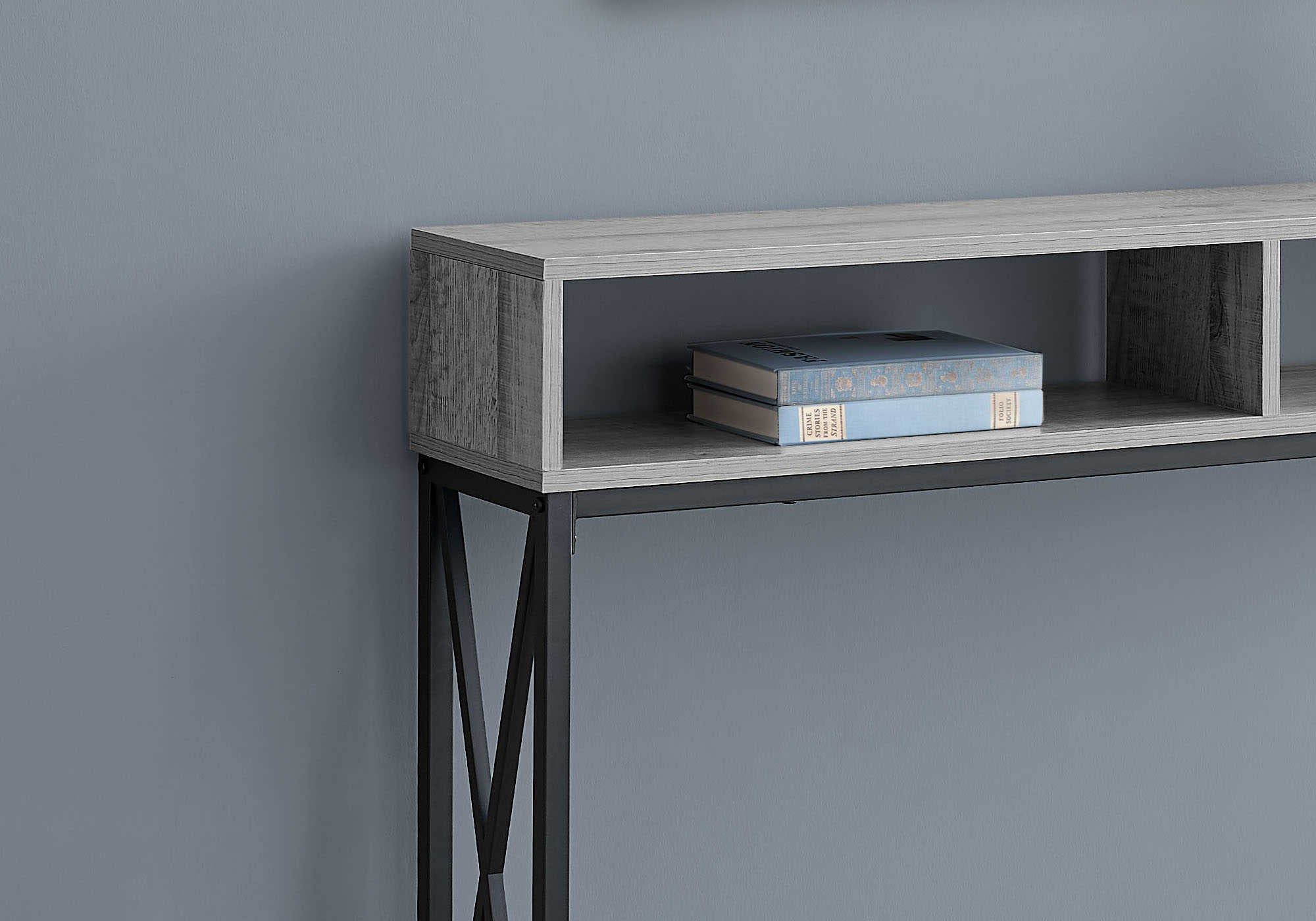 TABLE D'APPOINT - 48"L / CONSOLE D'ENTREE GRIS / NOIR – I 3572.