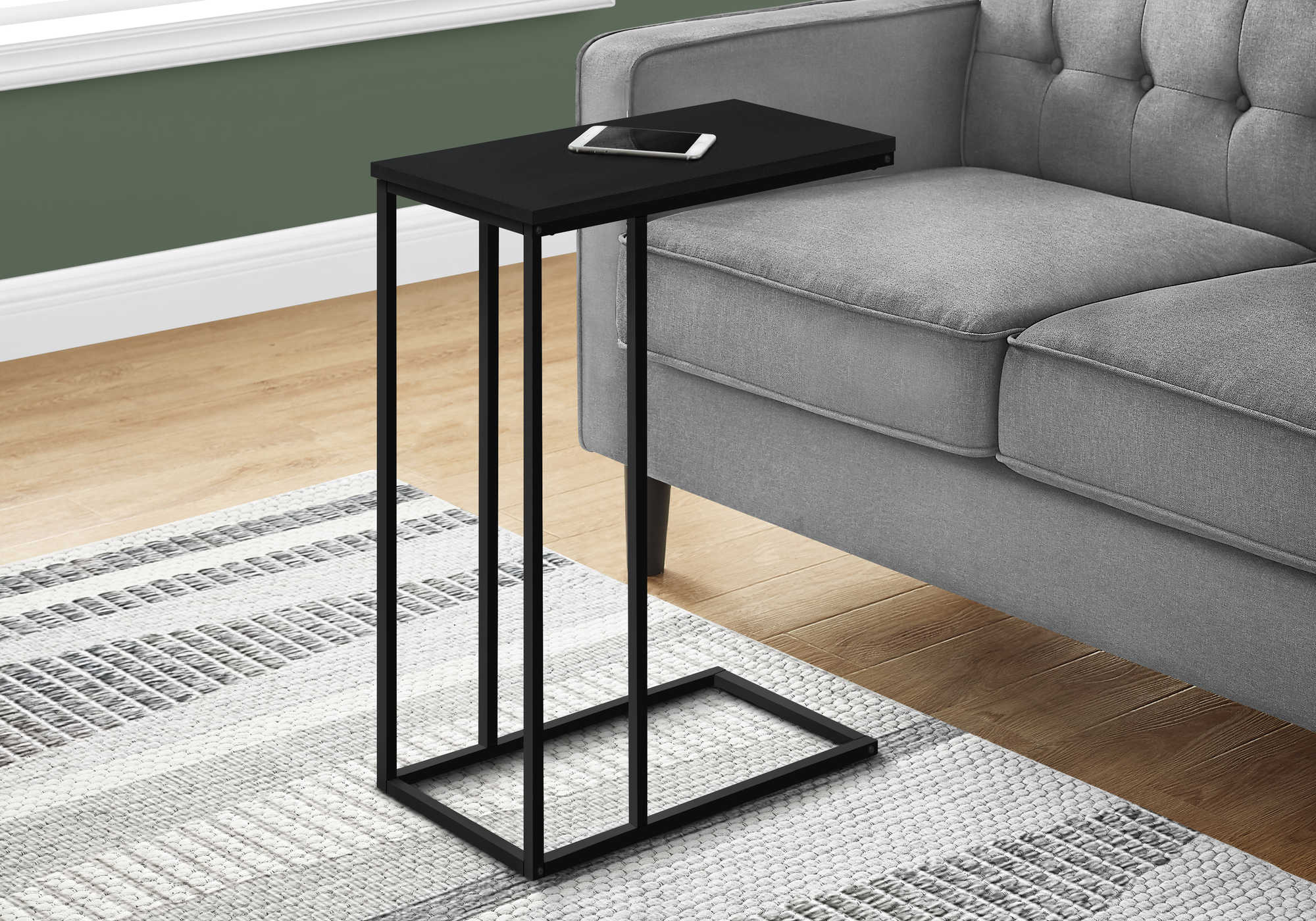 TABLE DE CHEVET - 25"H / NOIR / METAL NOIR – I 3761.