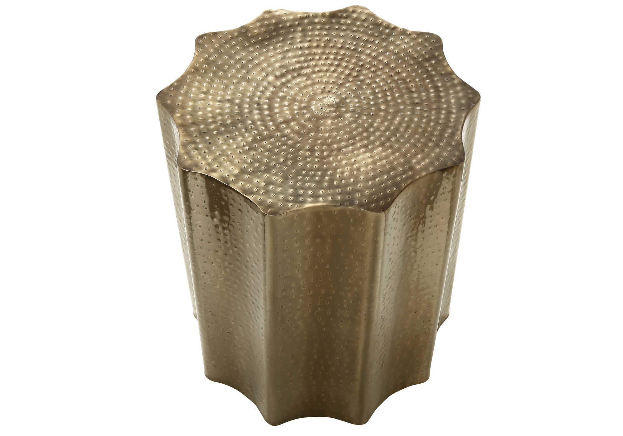 TABLE DE CHEVET - 22"H / TABLE DE BOUT DRUM METAL DORE – I 3900.