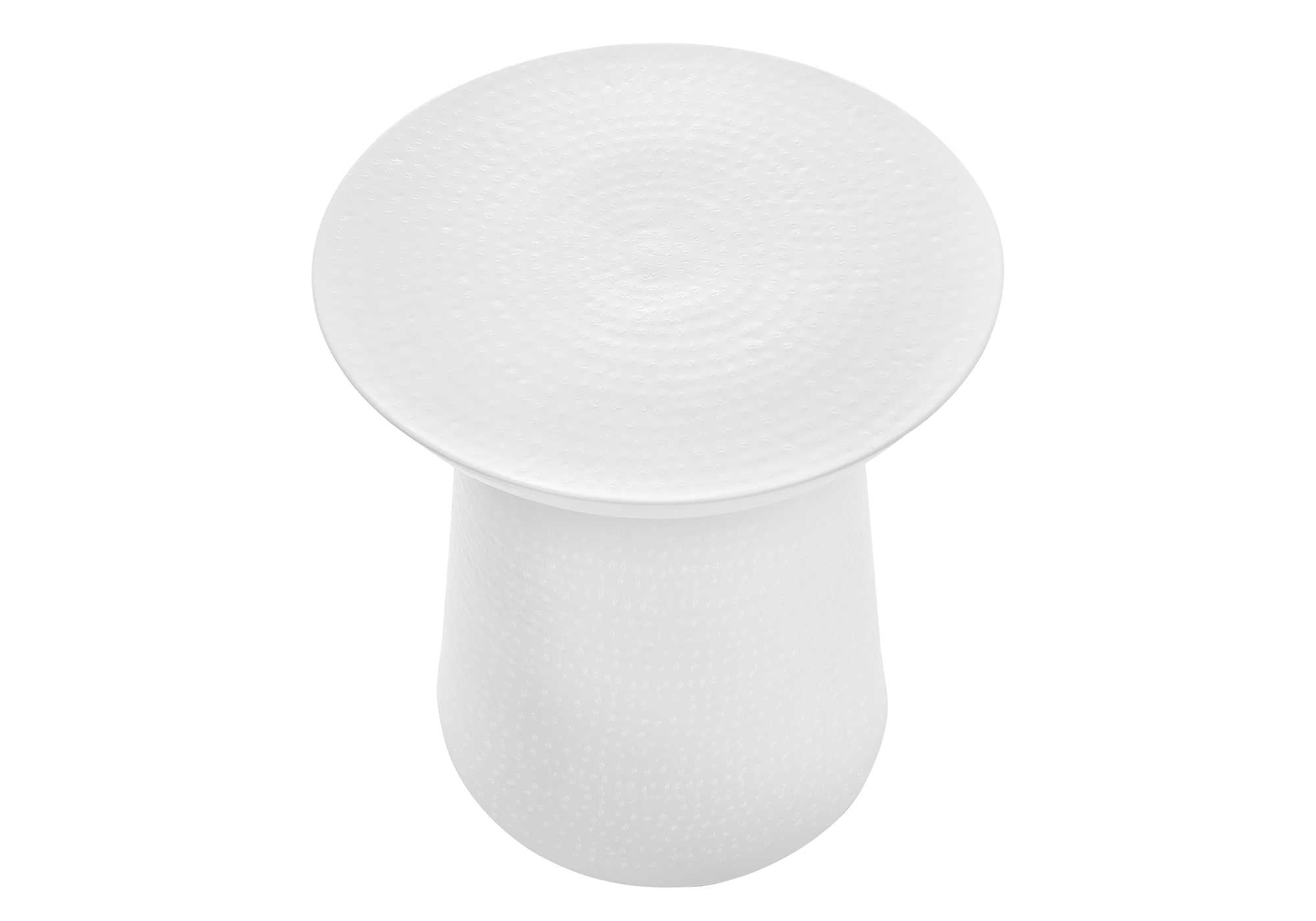 TABLE DE CHEVET - 22"H / TABLE DE BOUT DRUM METAL BLANC – I 3917.