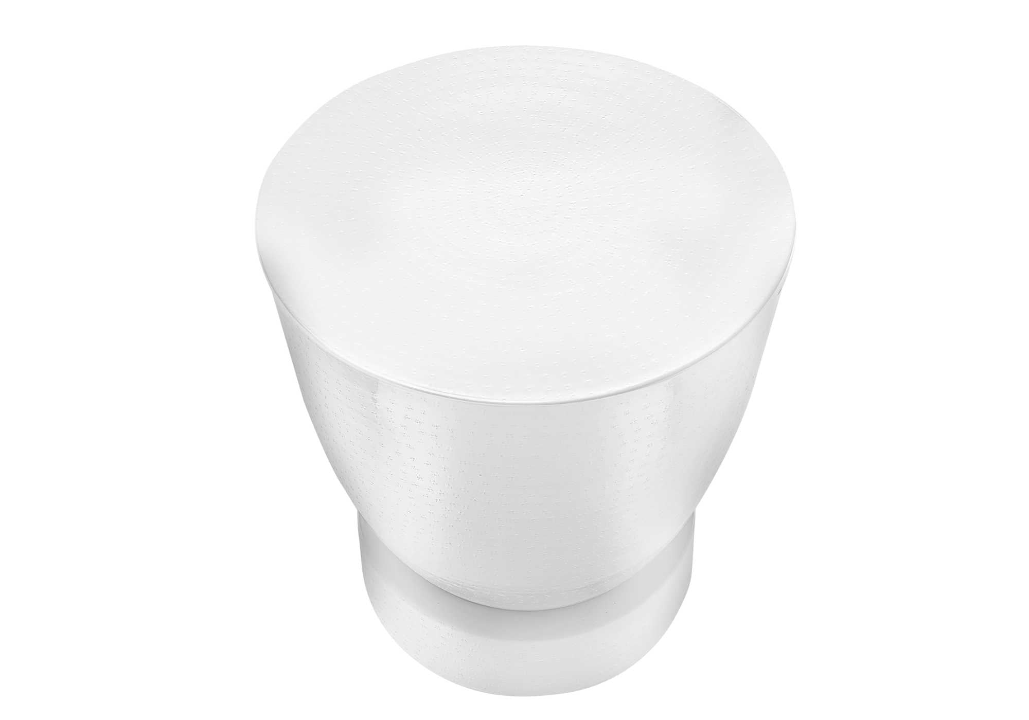 TABLE DE CHEVET - 22"H / TABLE DE BOUT DRUM METAL BLANC – I 3921.