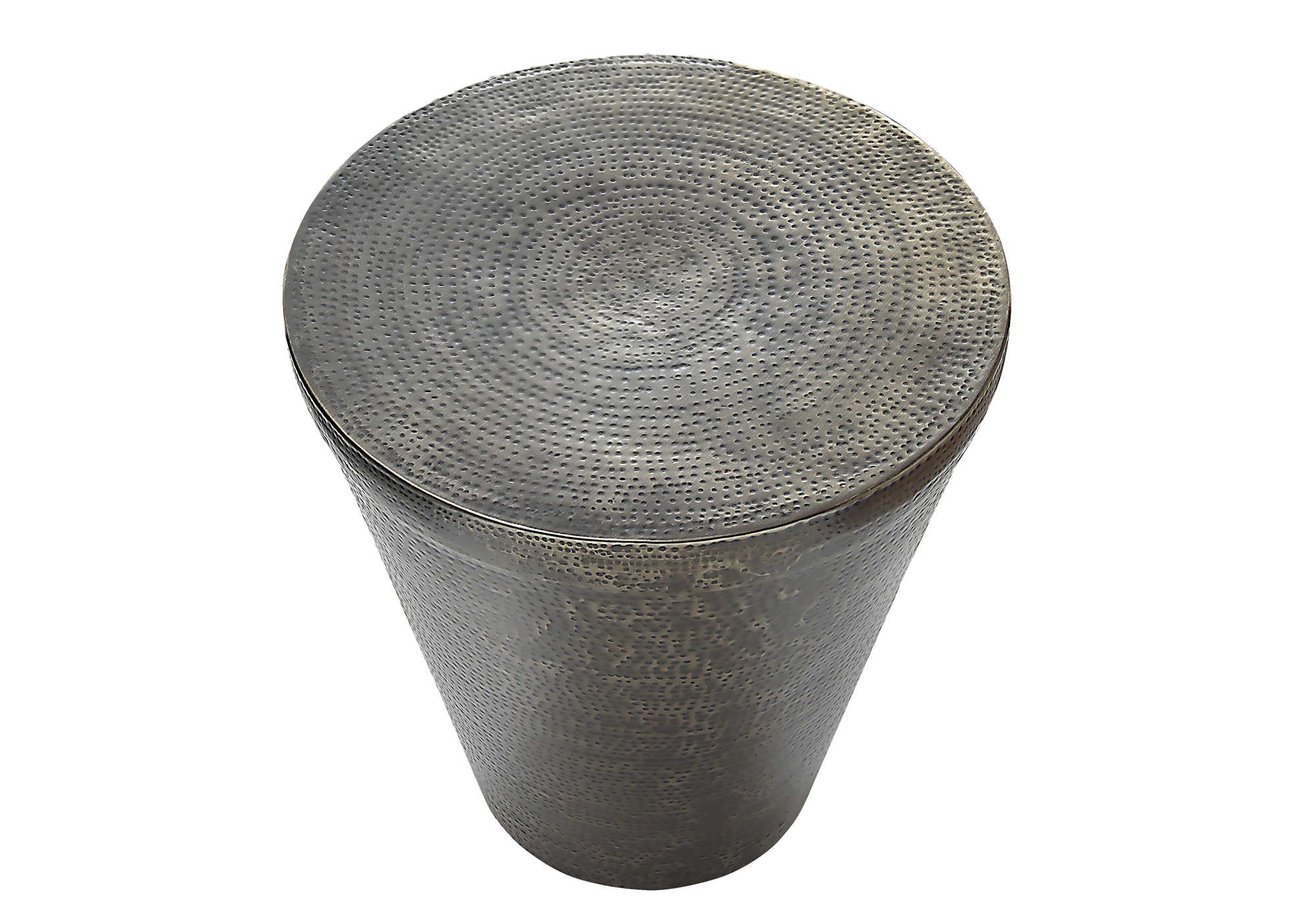 TABLE DE CHEVET - 22"H / TABLE DE BOUT DRUM METAL GRIS – I 3924.
