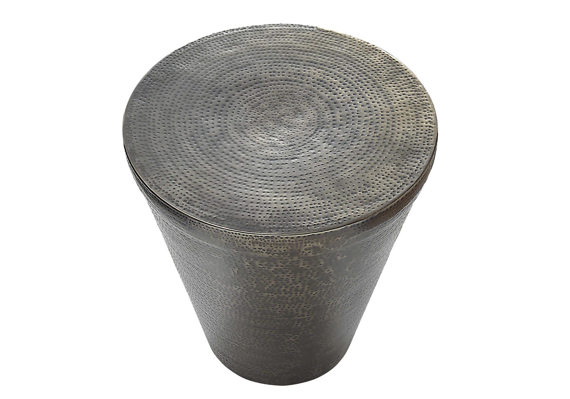 TABLE DE CHEVET - 22"H / TABLE DE BOUT DRUM METAL GRIS – I 3924.
