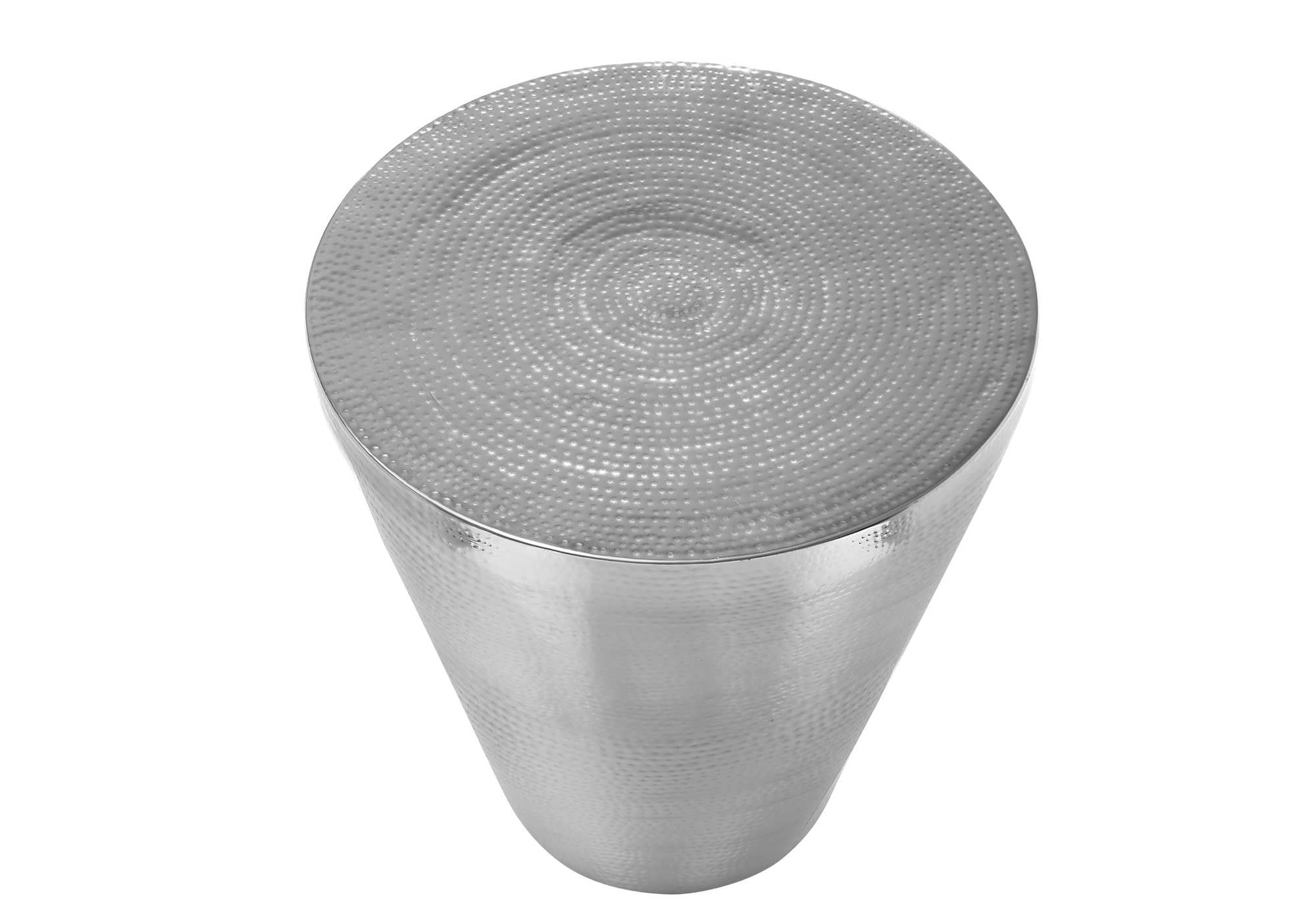 TABLE DE CHEVET - 22"H / TABLE DE BOUT DRUM METAL CHROME – I 3925.