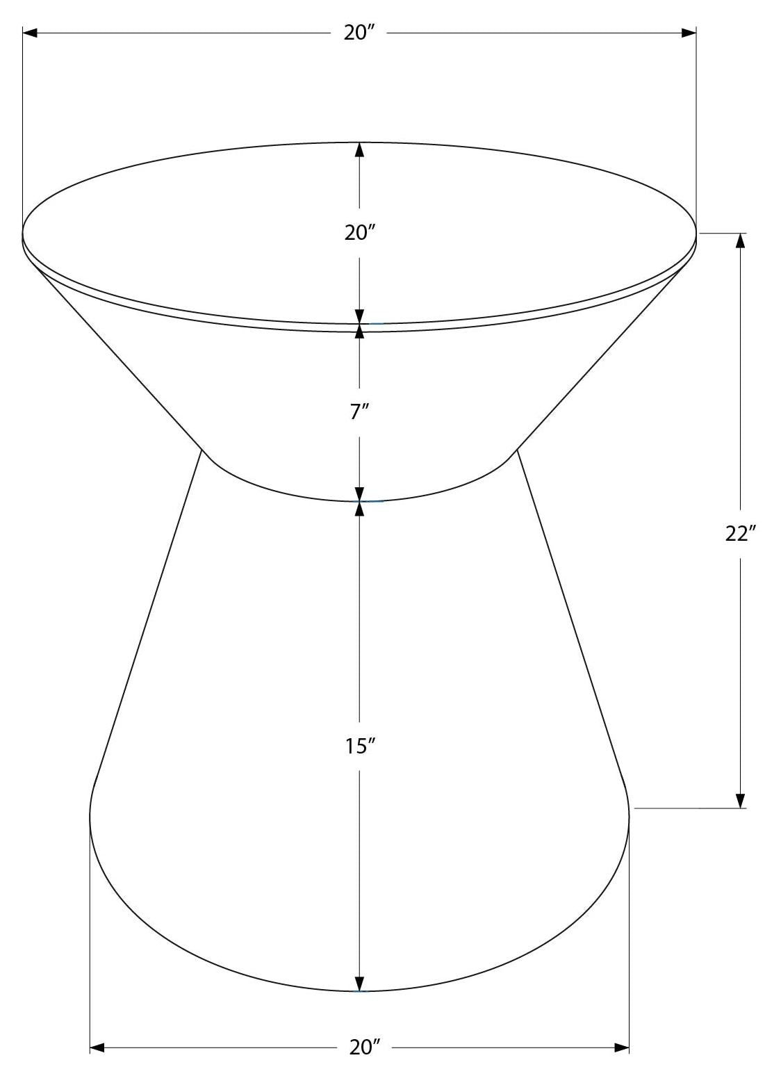 TABLE DE CHEVET - 22"H / TABLE DE BOUT DRUM METAL DORE – I 3927.