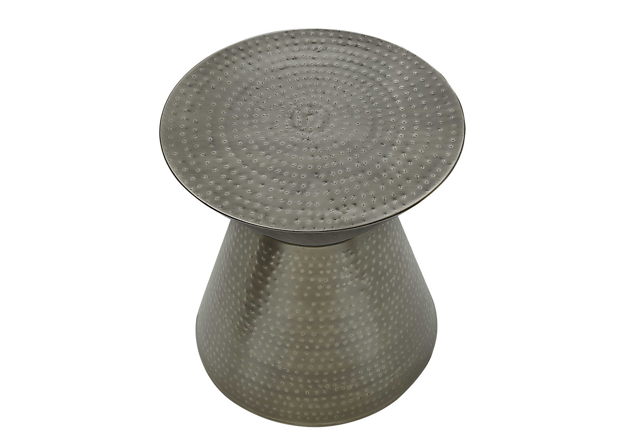 TABLE DE CHEVET - 22"H / TABLE DE BOUT DRUM METAL GRIS – I 3929.