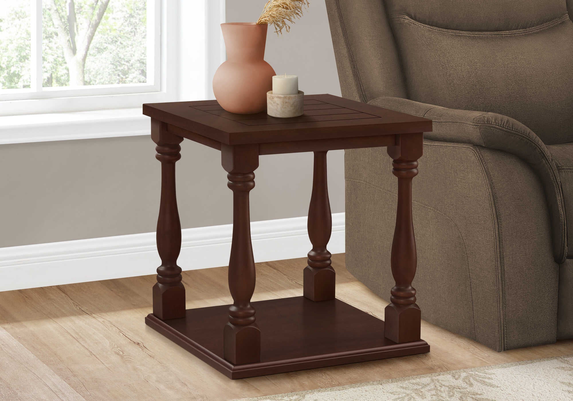 TABLE DE CHEVET - 25"H / BOIS PLAQUE ESPRESSO – I 3970.