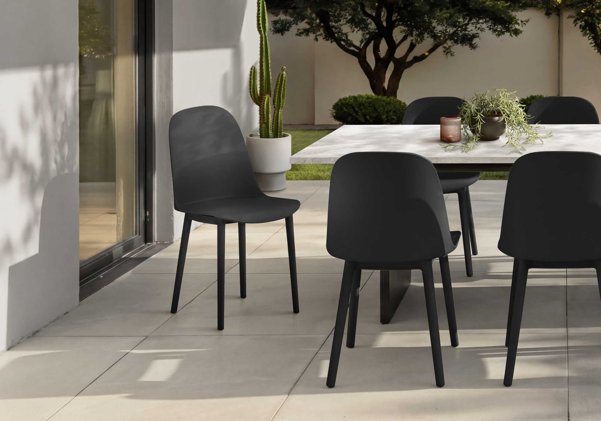 CHAISE D’EXTERIEUR - CHAISE SALLE MANGER NOIR / 4PCS – I 4009