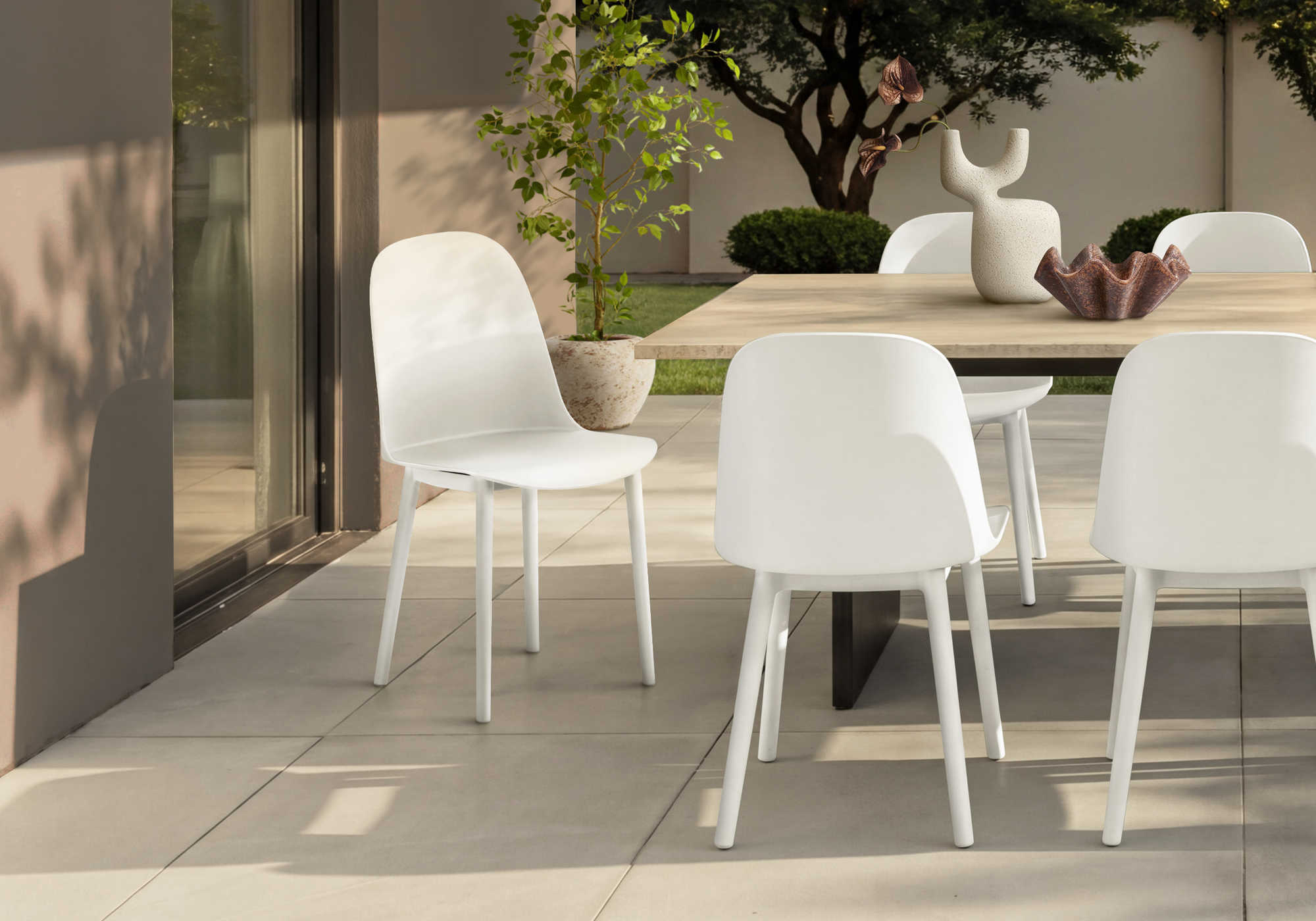 CHAISE D’EXTERIEUR - CHAISE SALLE MANGER BLANCHE / 4PCS – I 4010