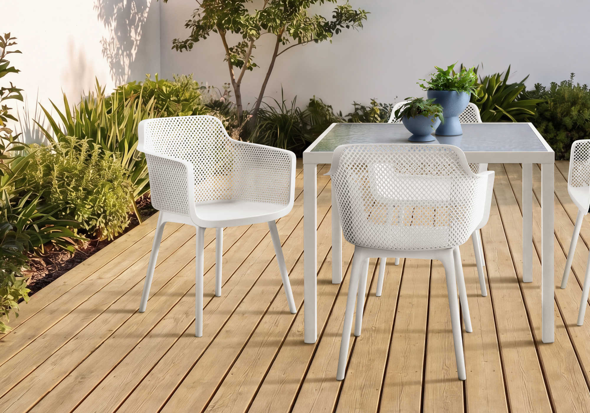 CHAISE D’EXTERIEUR - CHAISE SALLE MANGER BLANCHE / 4PCS – I 4025