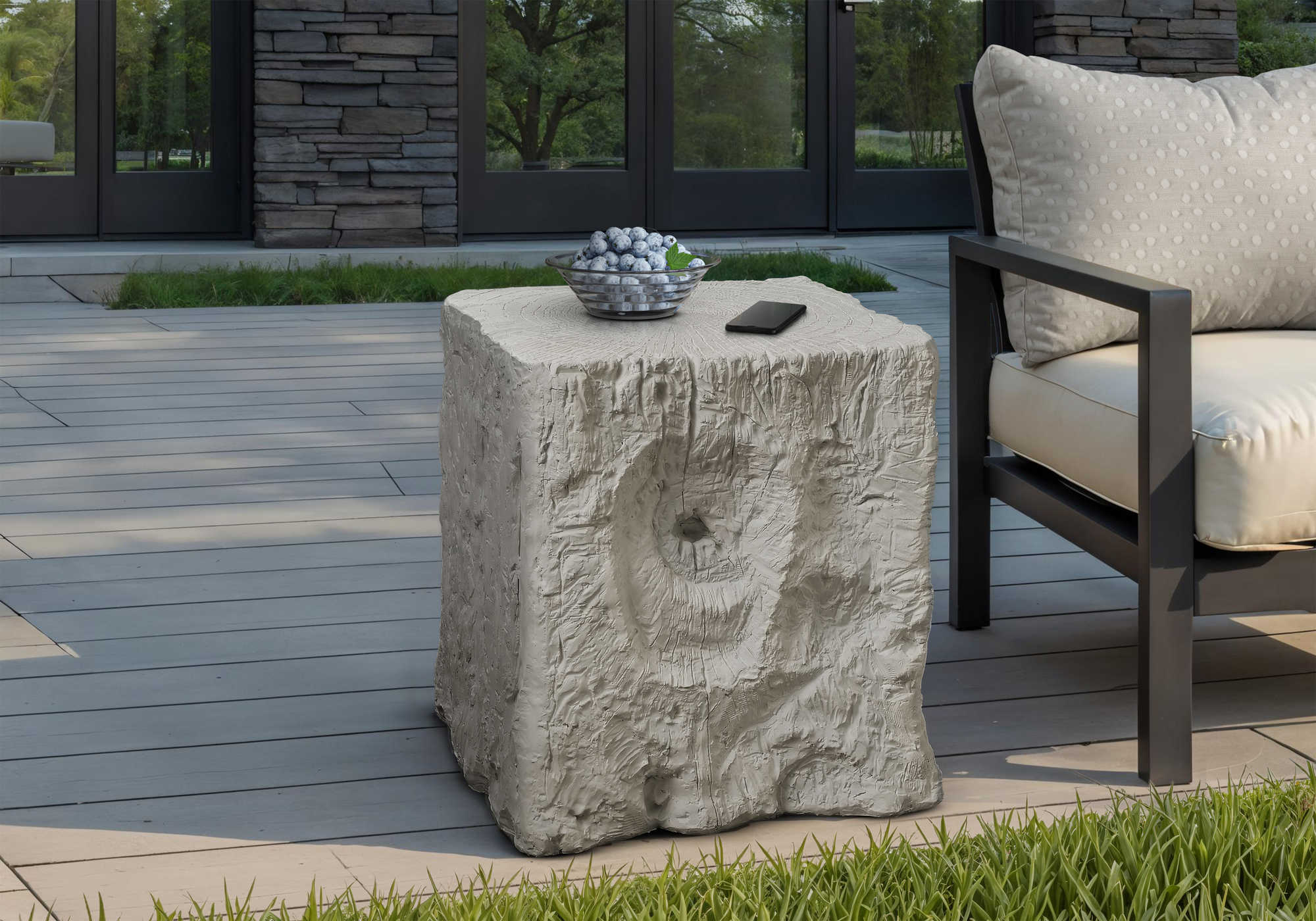 TABLE D'APPOINT - 25"H / INTERIEUR OU EXTERIEUR GRIS – I 4110
