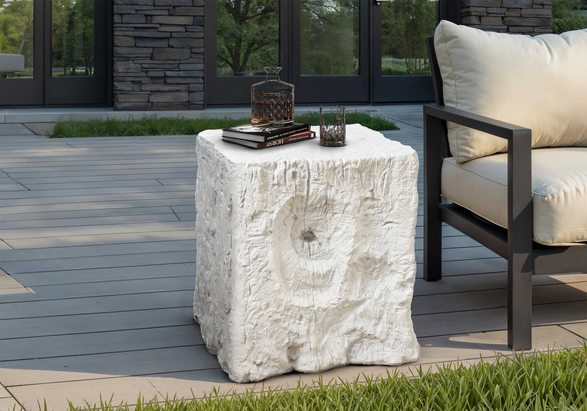 TABLE D'APPOINT - 25"H / INTERIEUR OU EXTERIEUR BLANC – I 4111