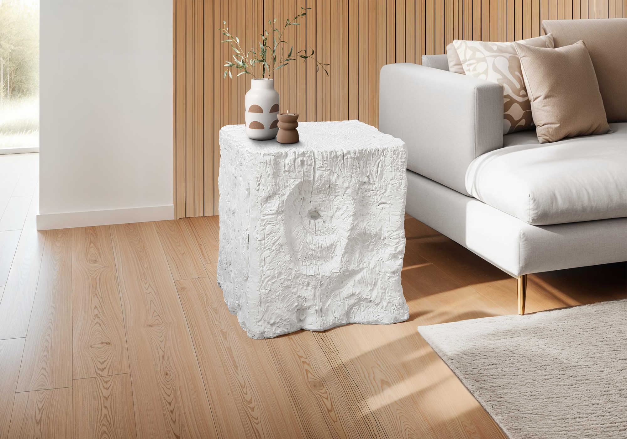 TABLE D'APPOINT - 25"H / INTERIEUR OU EXTERIEUR BLANC – I 4111