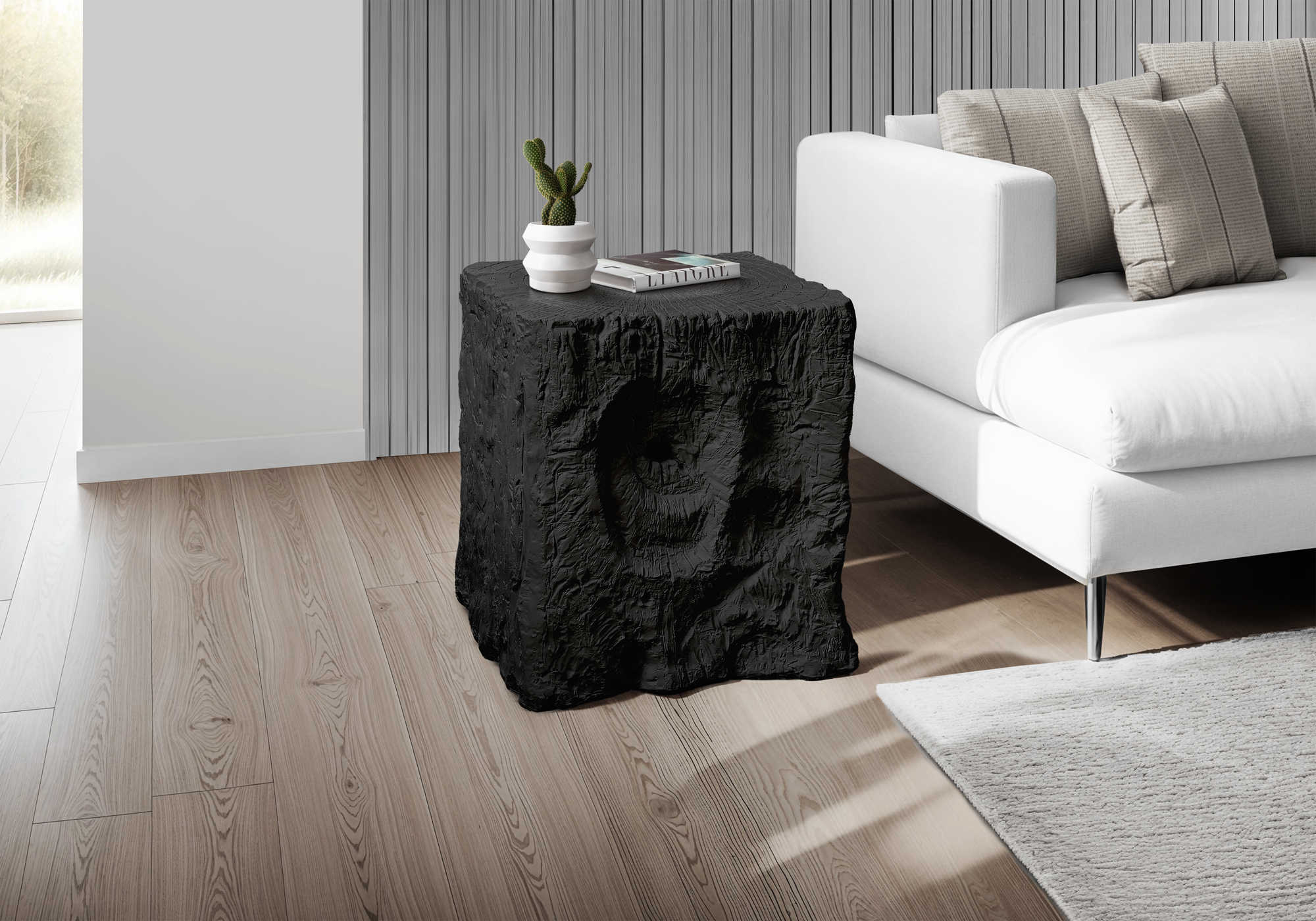 TABLE D'APPOINT - 25"H / INTERIEUR OU EXTERIEUR NOIR – I 4112