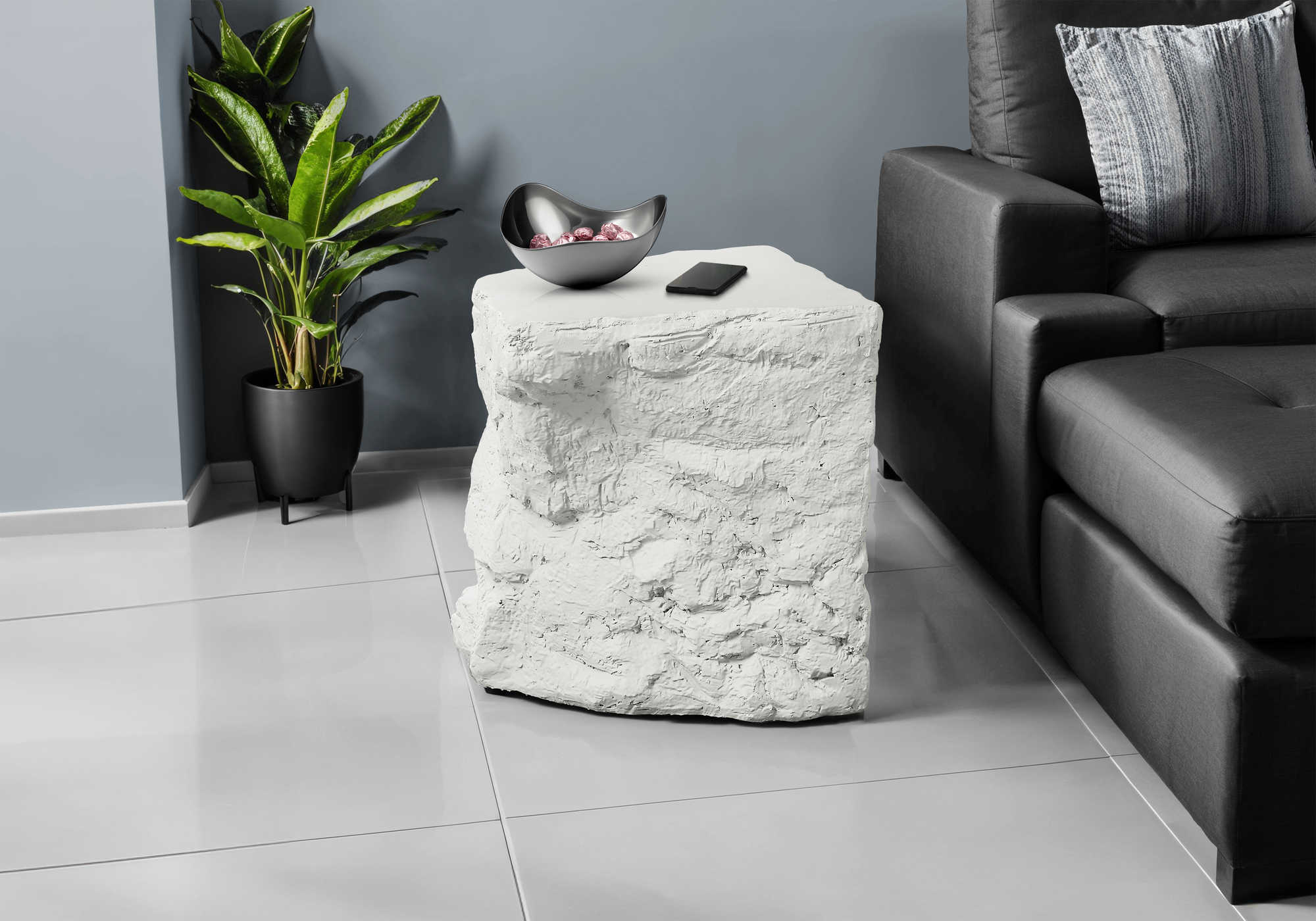 TABLE D'APPOINT - 25"H / INTERIEUR OU EXTERIEUR BLANC – I 4116