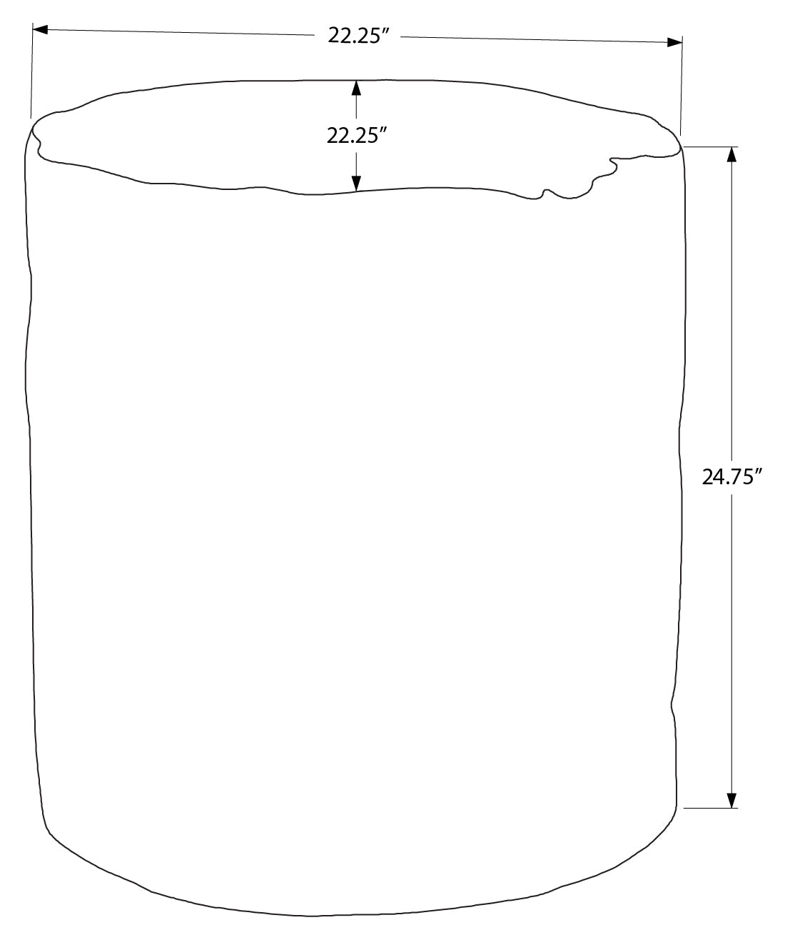 TABLE D'APPOINT - 25"H / INTERIEUR OU EXTERIEUR NOIR – I 4122