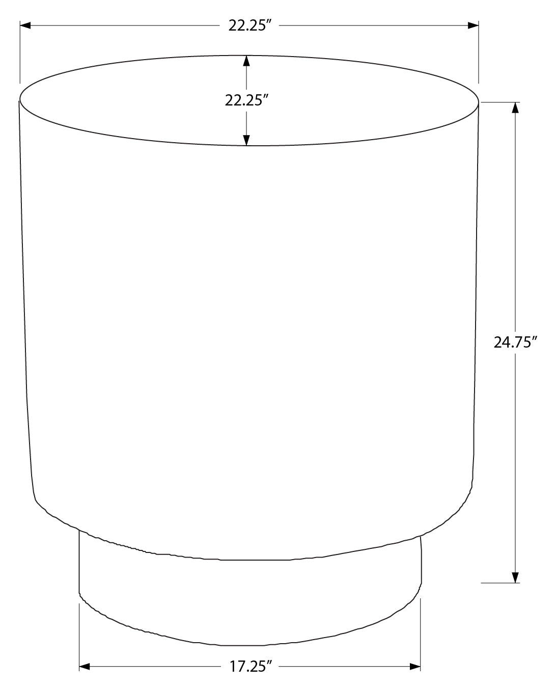TABLE D'APPOINT - 25"H / INTERIEUR OU EXTERIEUR BLANC – I 4149