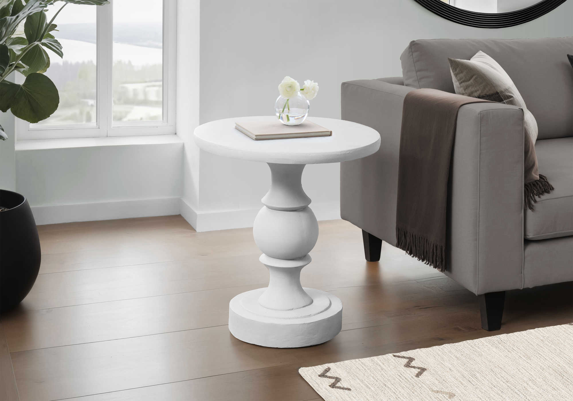 TABLE D'APPOINT - 25"H / INTERIEUR OU EXTERIEUR BLANC – I 4161