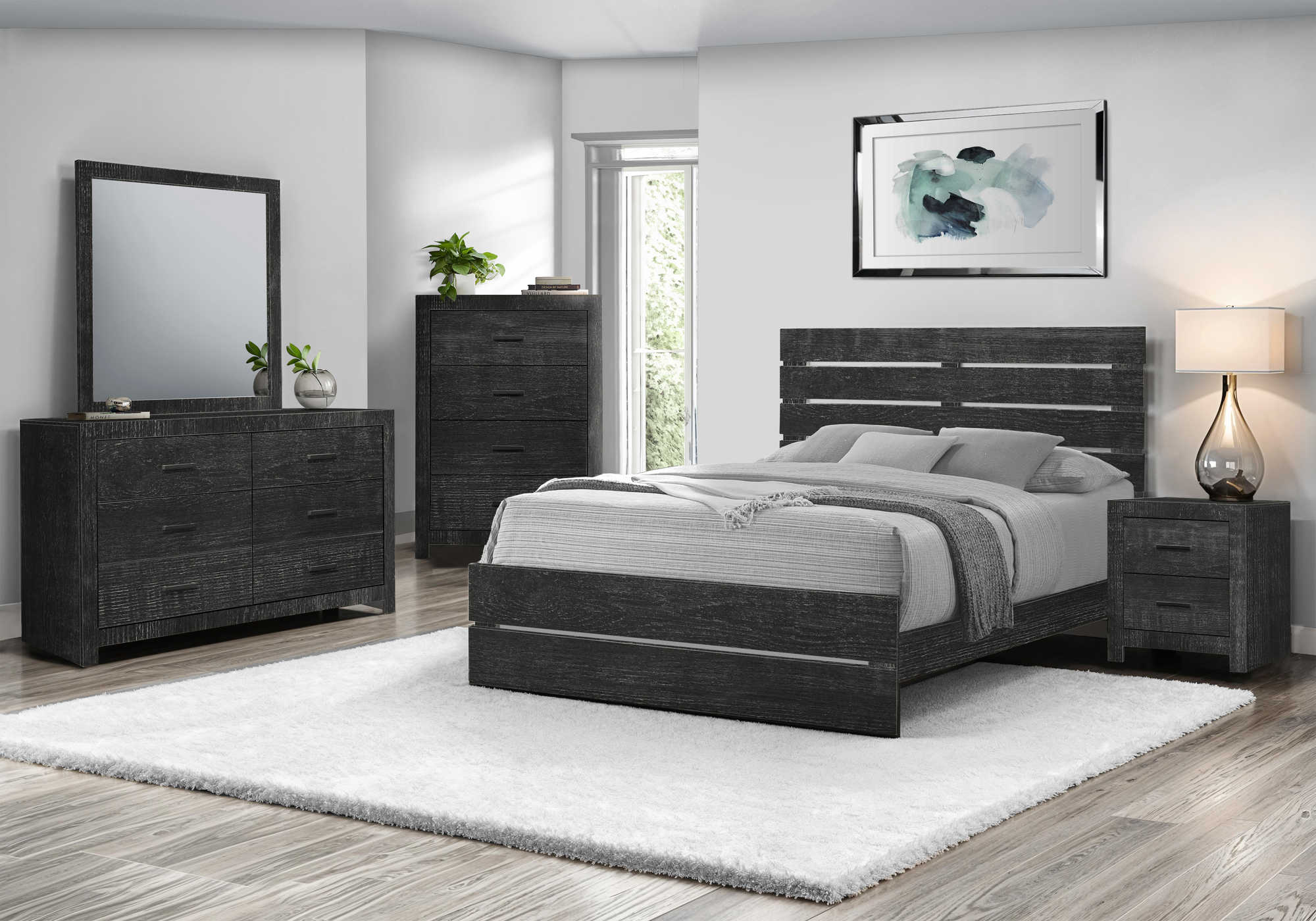CHAMBRE A COUCHER - LIT QUEEN / GRIS GRAPHITE – I 5205Q