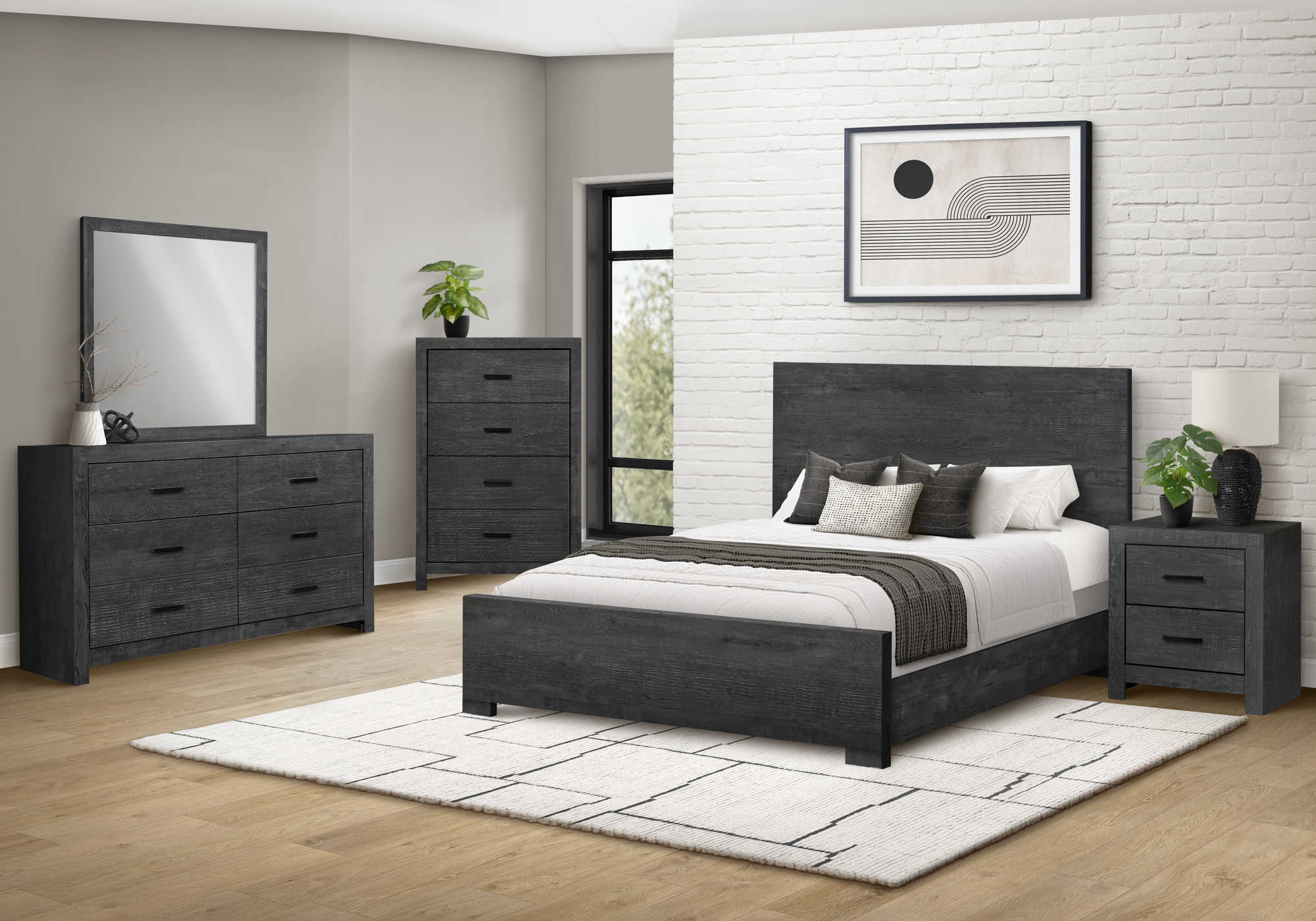 CHAMBRE A COUCHER - LIT QUEEN / GRIS GRAPHITE – I 5215Q