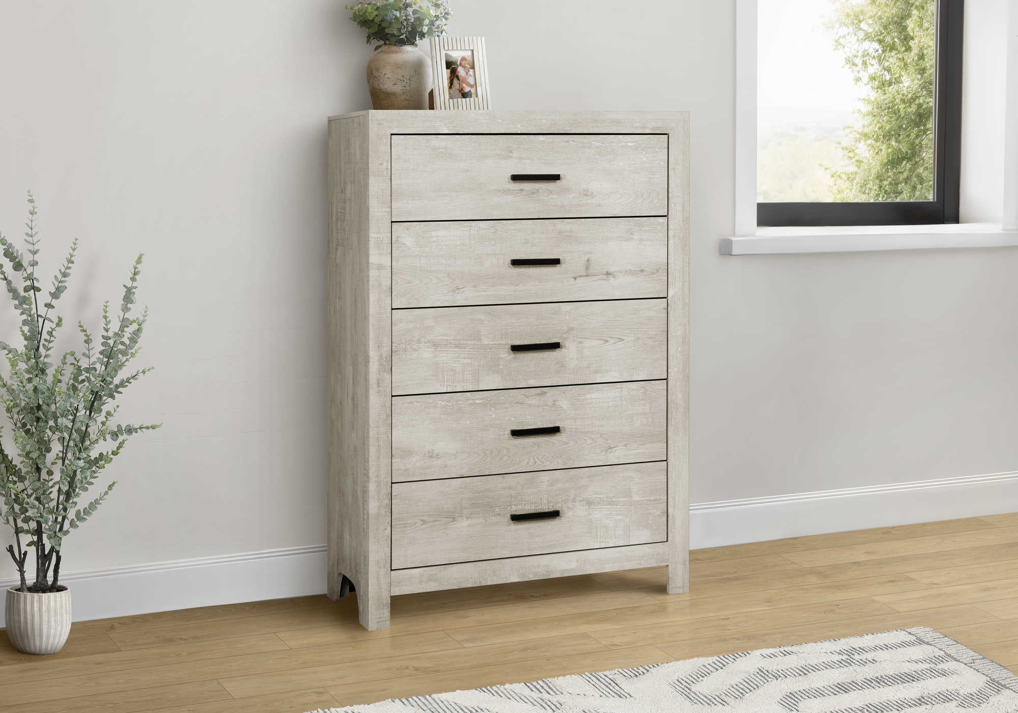 CHAMBRE A COUCHER - COMMODE 5 TIROIRS / CHENE BLANCHI – I 5224