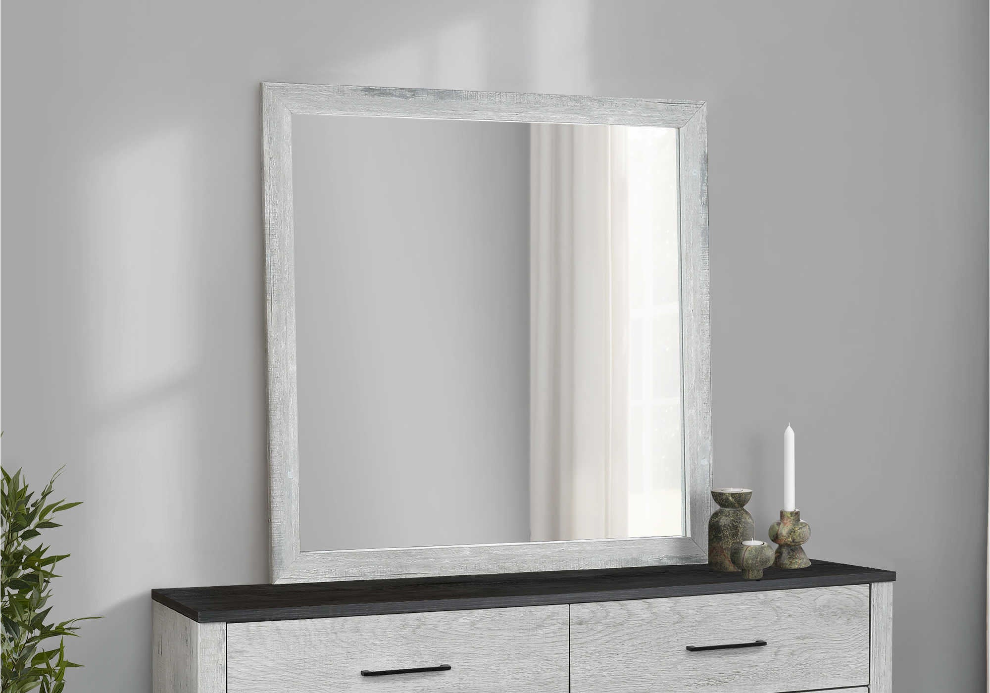 CHAMBRE A COUCHER - MIROIR MURAL / BOIS GRIS – I 5252
