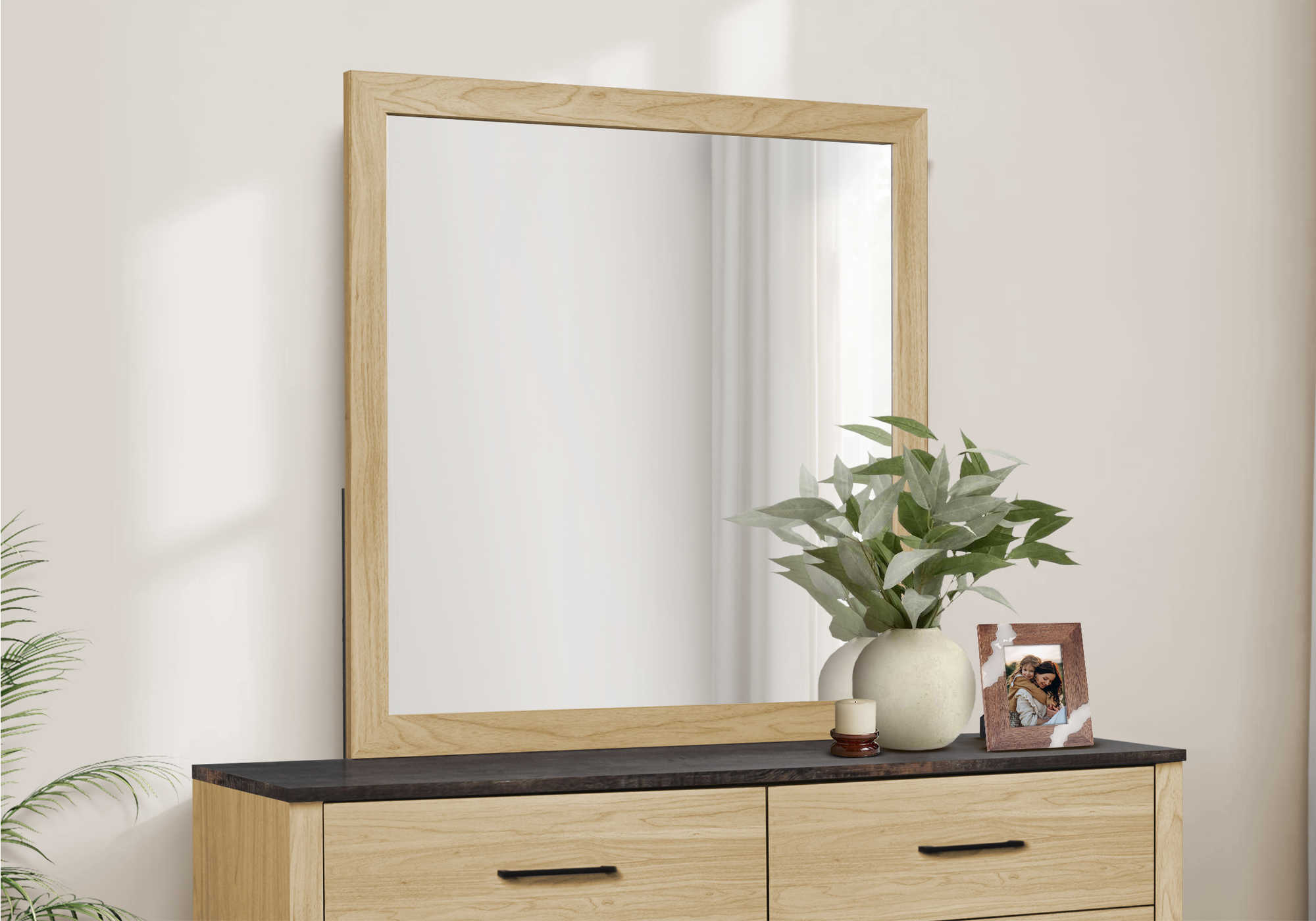 CHAMBRE A COUCHER - MIROIR MURAL / CHENE PALE – I 5257
