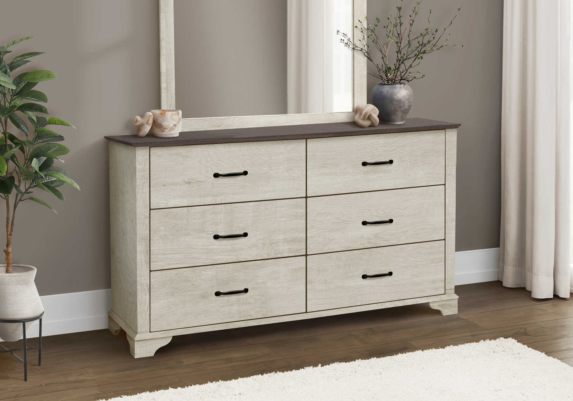 CHAMBRE A COUCHER - COMMODE 6 TIROIRS / CHENE BLANCHI – I 5261