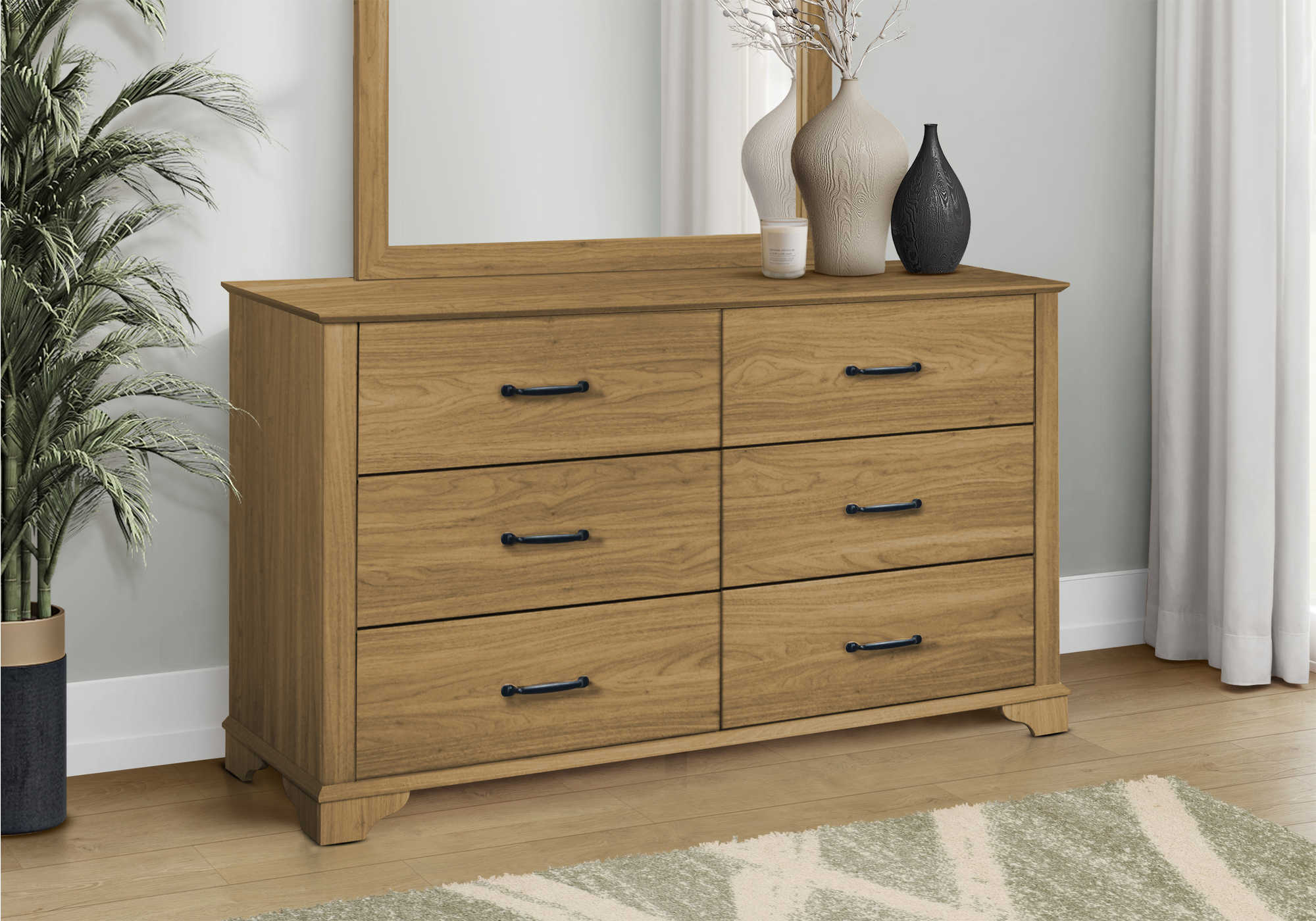 CHAMBRE A COUCHER - COMMODE 6 TIROIRS / FINI CHENE MOYEN – I 5266