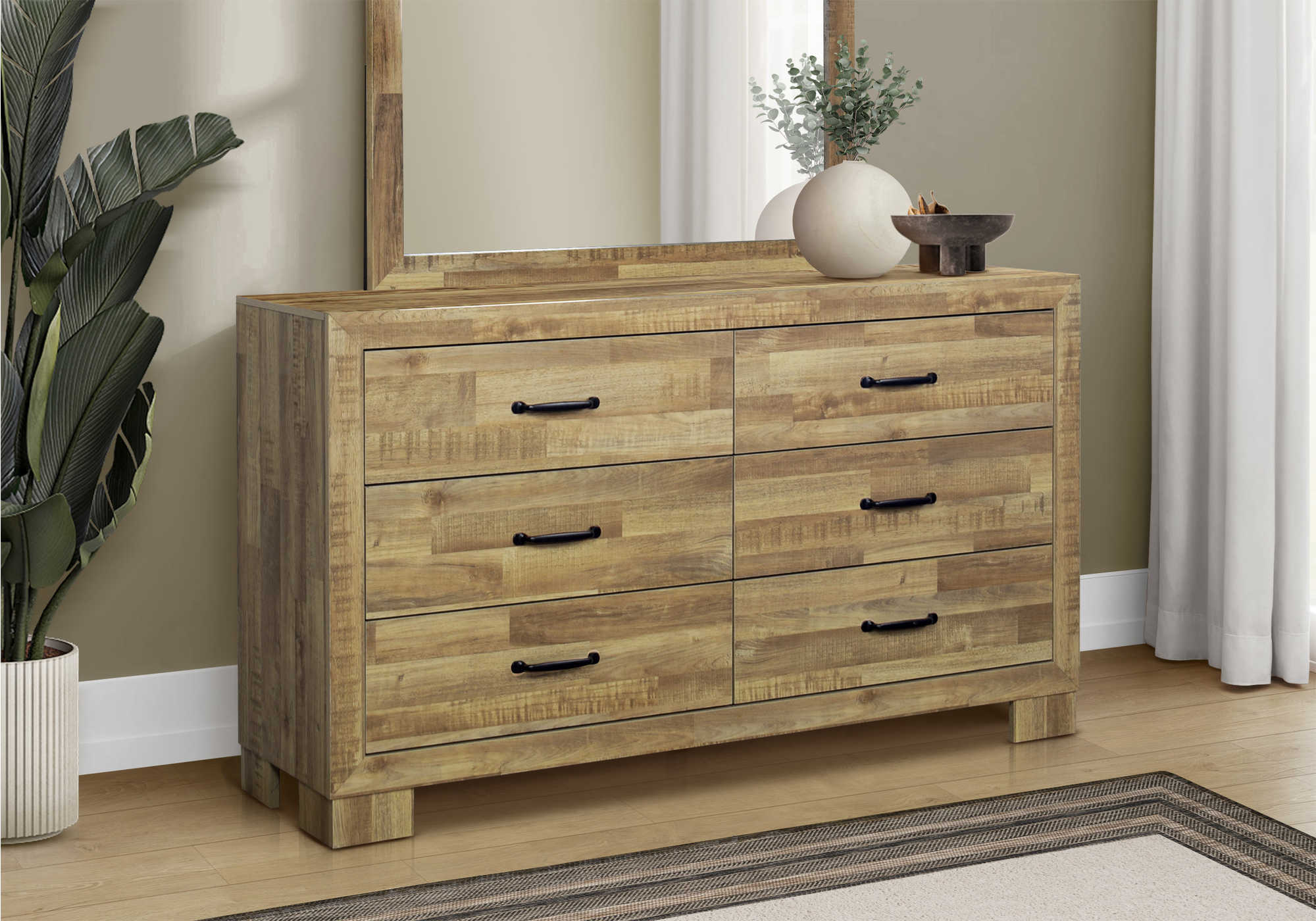 CHAMBRE A COUCHER - COMMODE 6 TIROIRS / CHENE MOYEN – I 5276