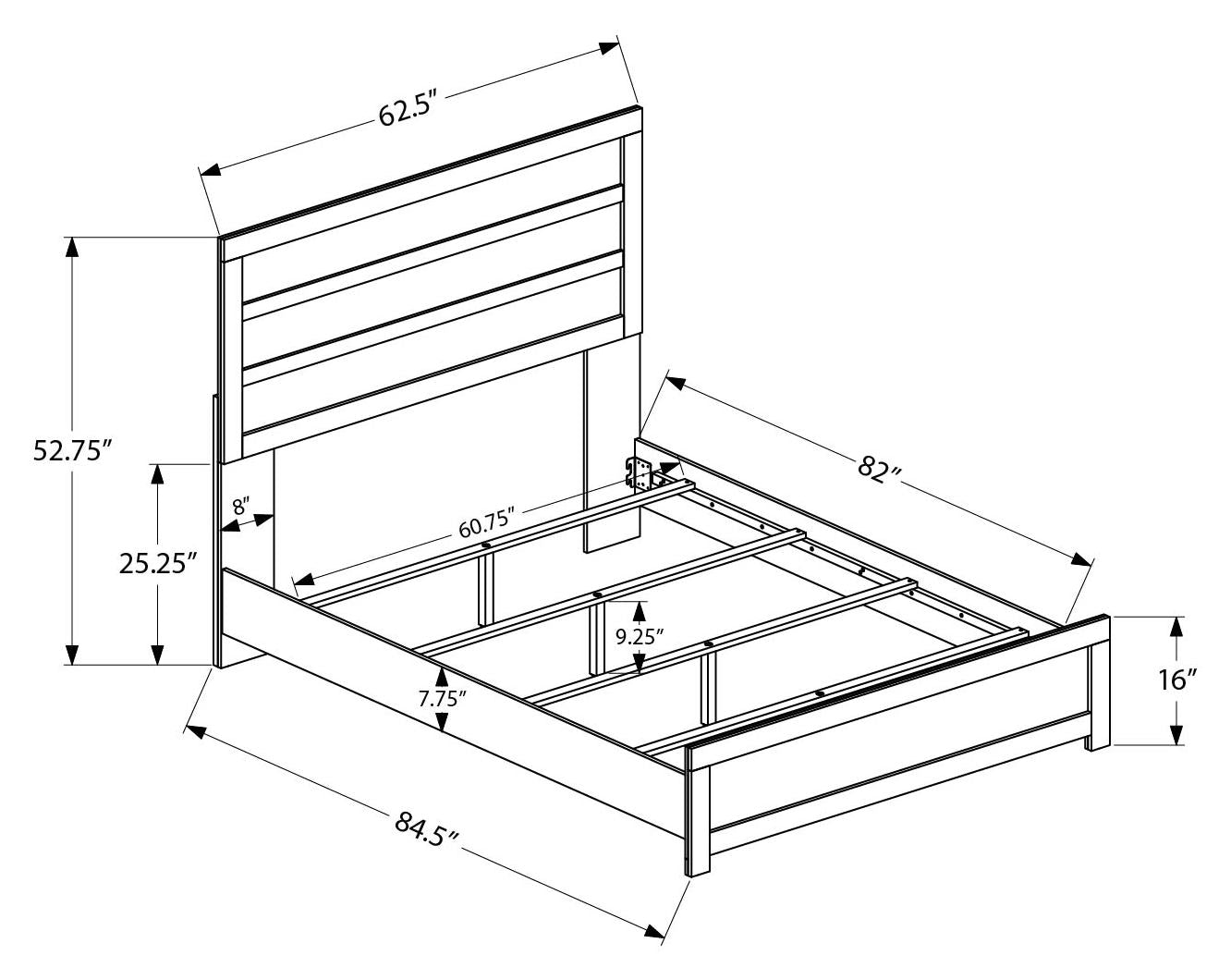 CHAMBRE A COUCHER - LIT QUEEN / FINI NATUREL – I 5285Q