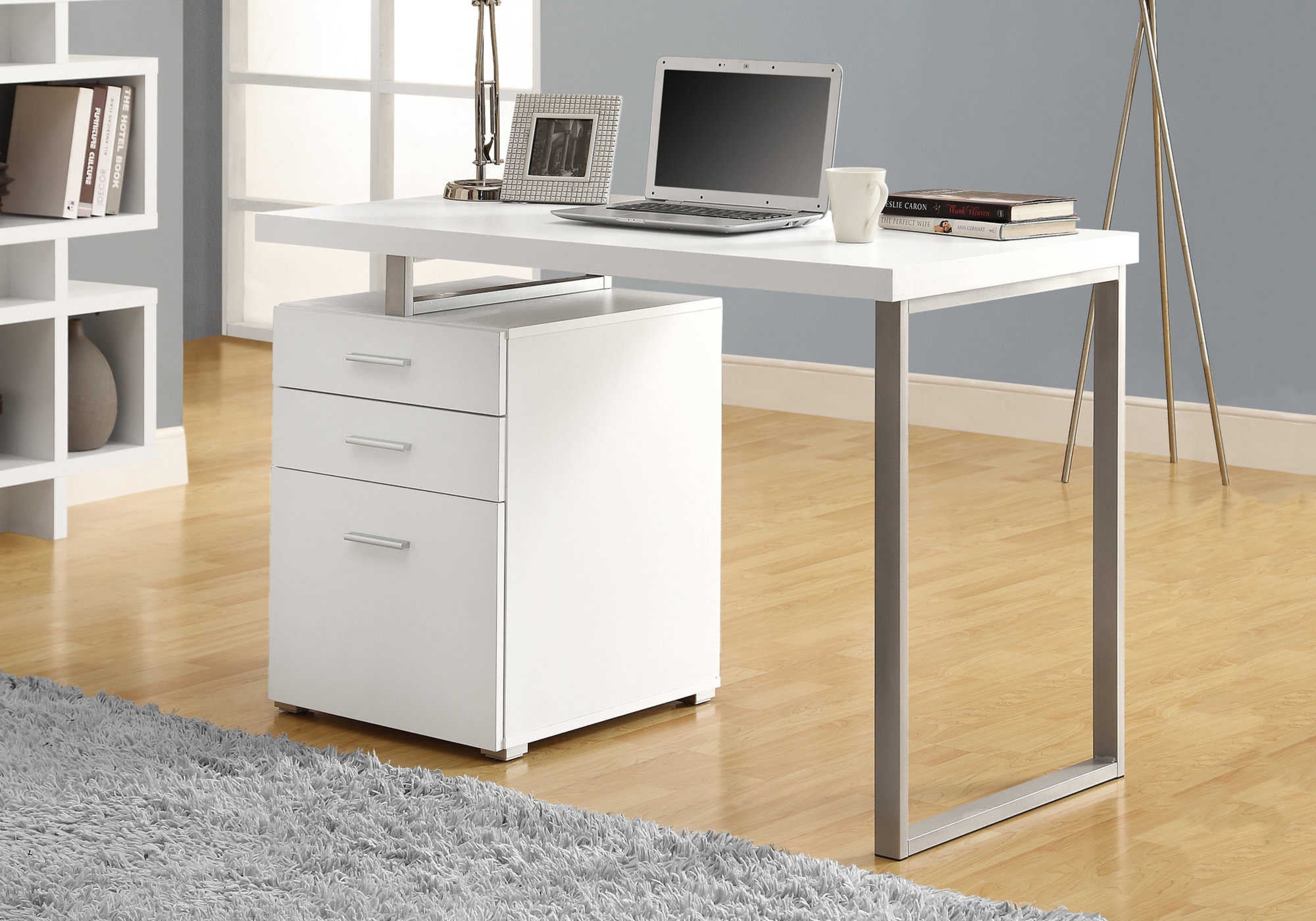Image of computer desk - 48"l / white left or right facing i 7027.