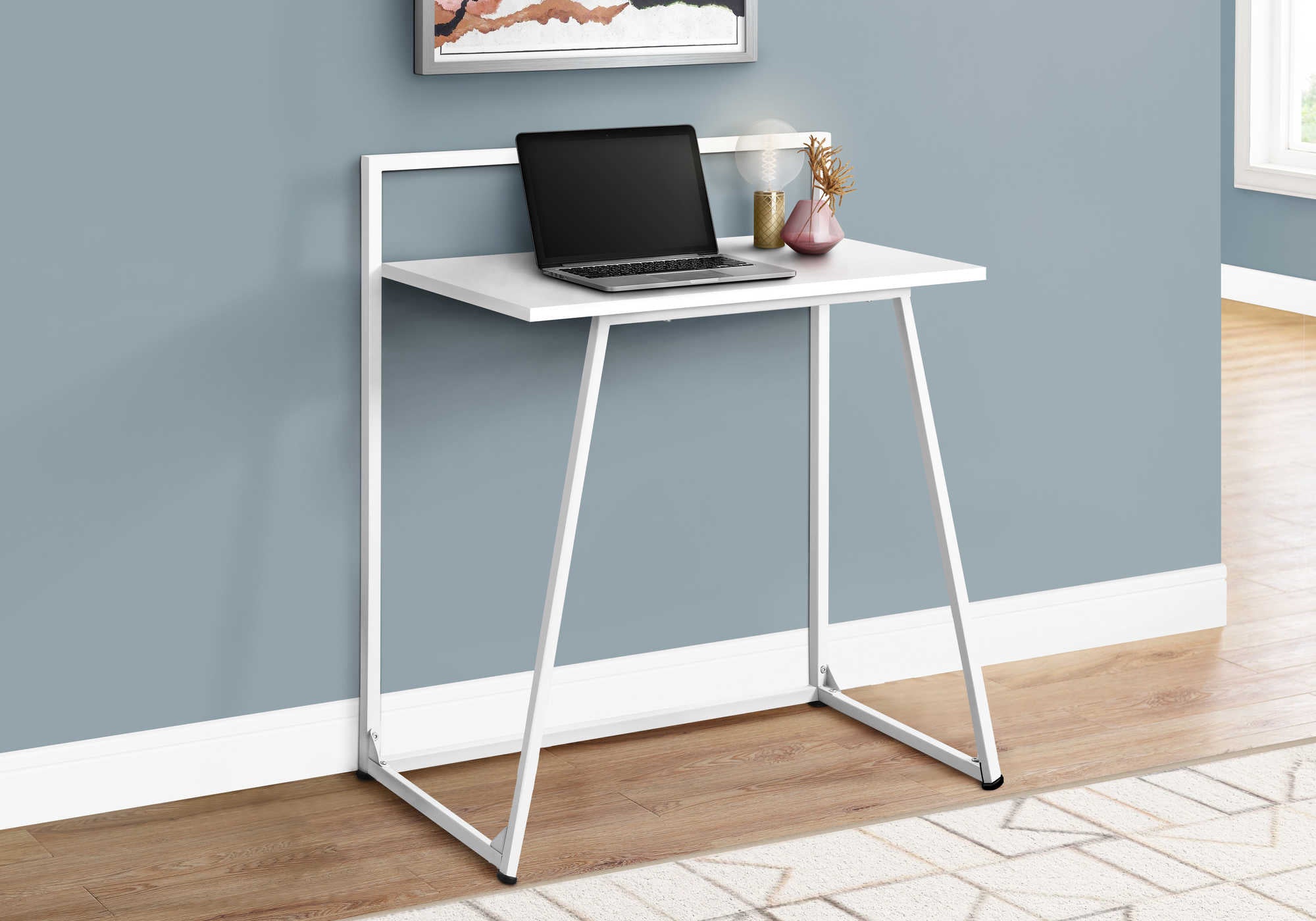 Image of computer desk - 30"l / juvenile white / white metal i 7110.