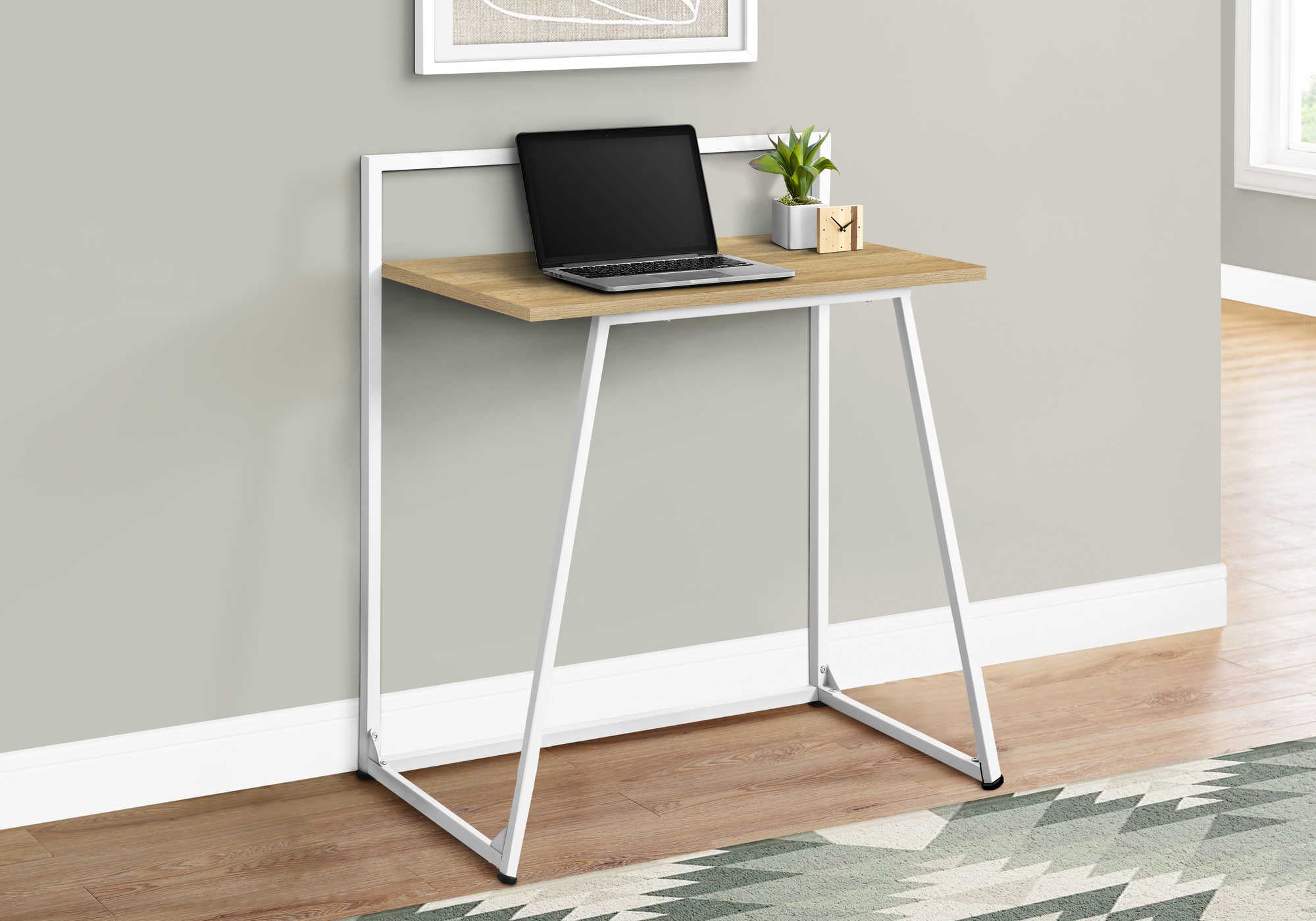 Image of computer desk - 30"l / juvenile natural / white metal i 7119.
