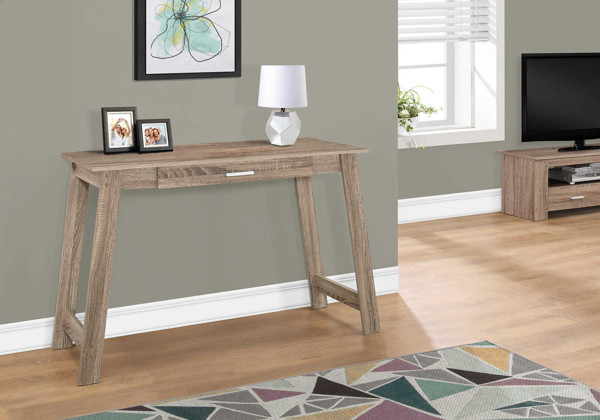 BUREAU - 42"L / TAUPE FONCE AVEC TIROIR DE RANGEMENT – I 7191.