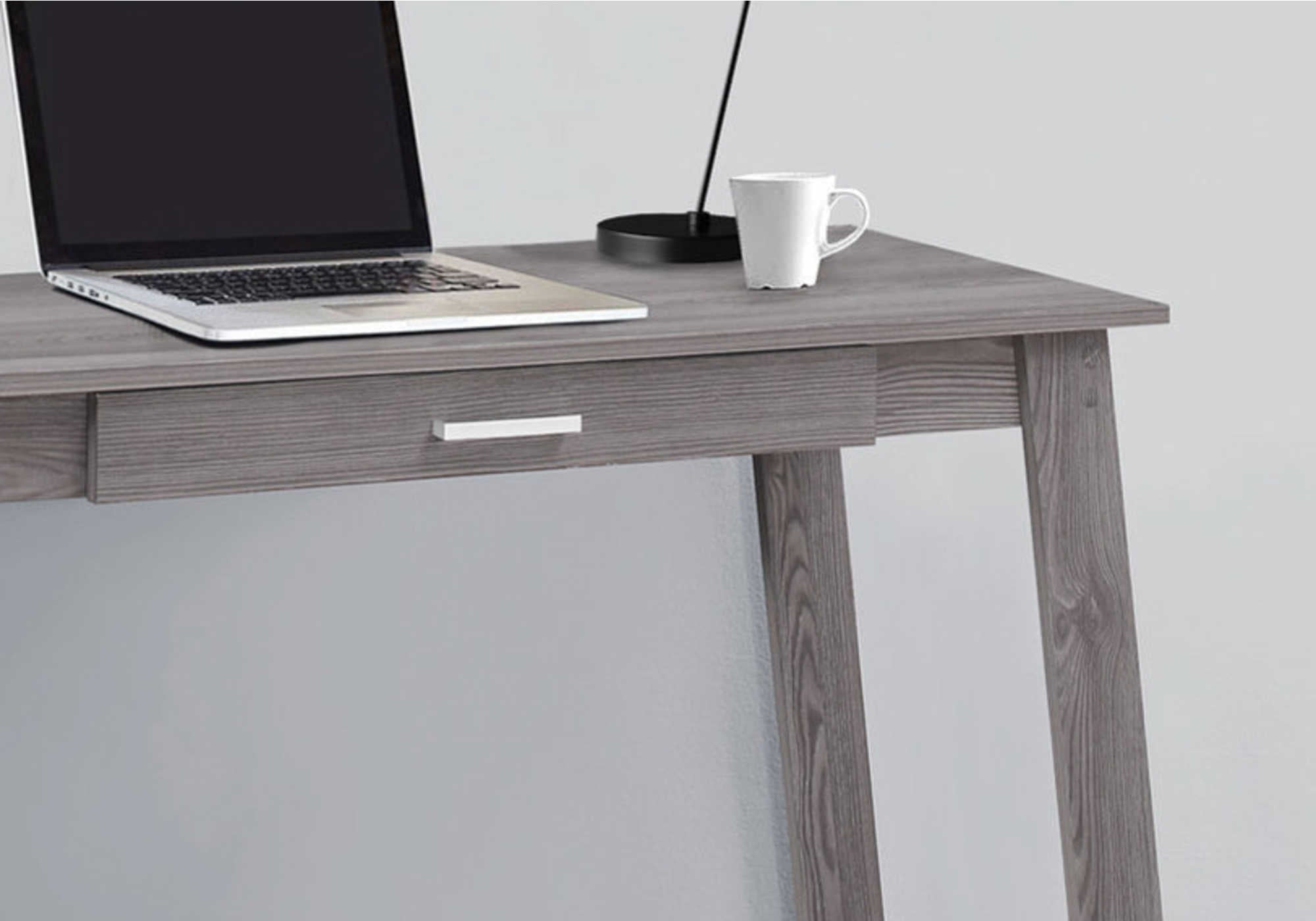 BUREAU - 42"L / GRIS AVEC TIROIR DE RANGEMENT – I 7192.