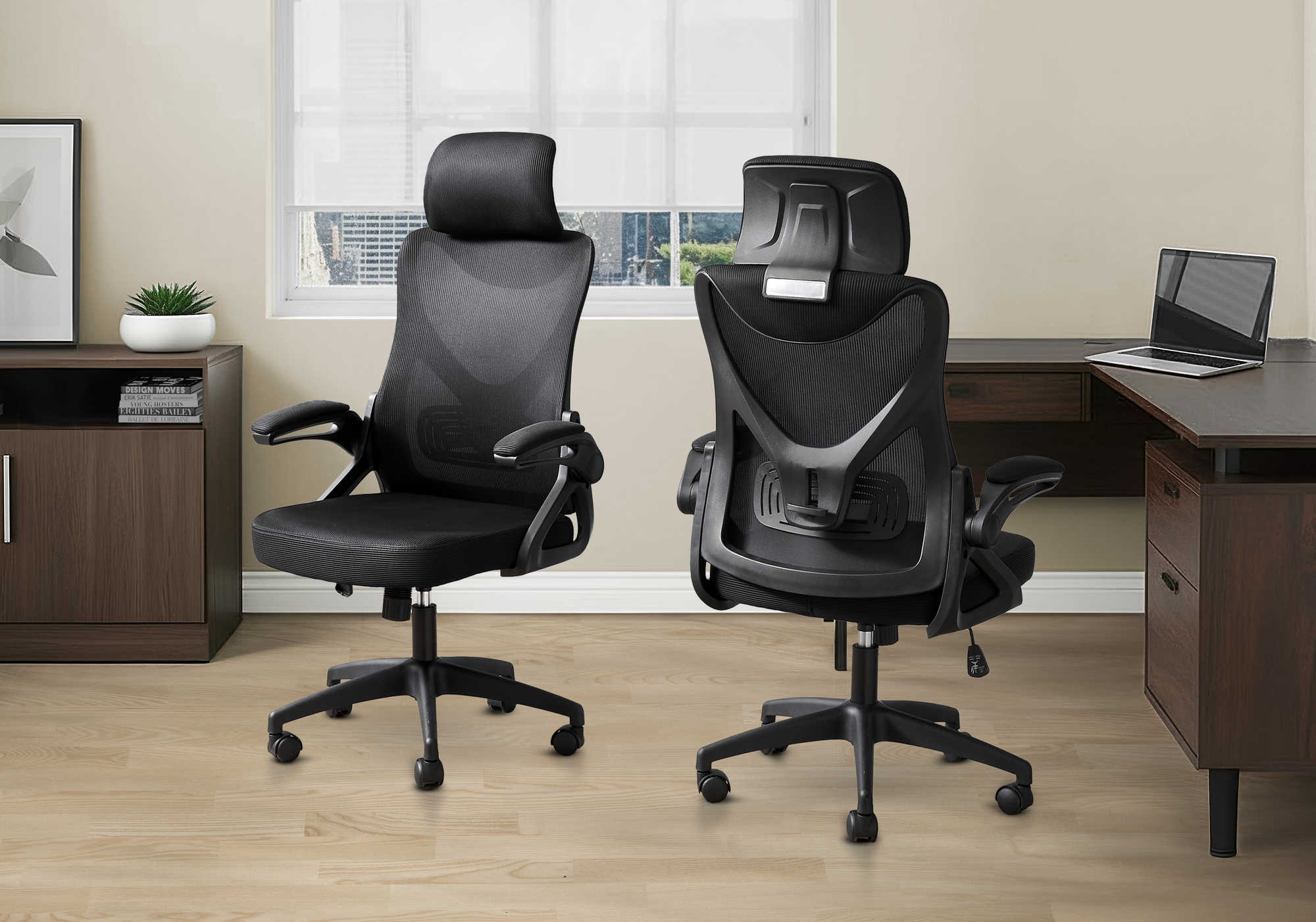 CHAISE DE BUREAU - NOIR / MECHE NOIR / MULTIPLE POSITION – I 7334