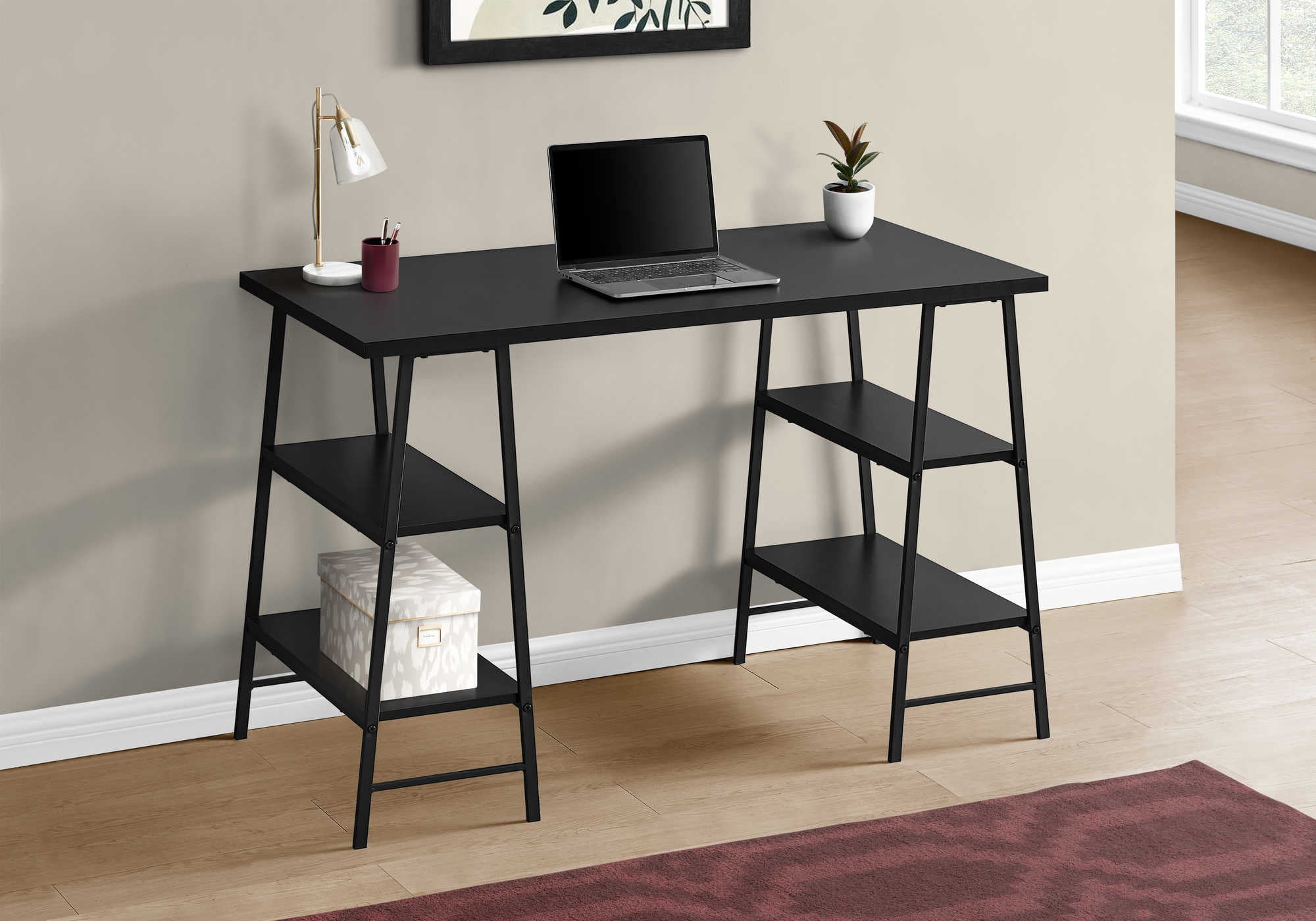 Image of computer desk - 48"l / black / black metal i 7522.