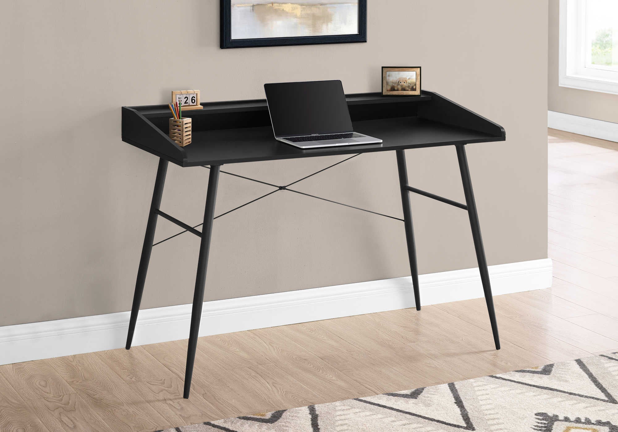 Image of computer desk - 48"l / black / black metal i 7537.
