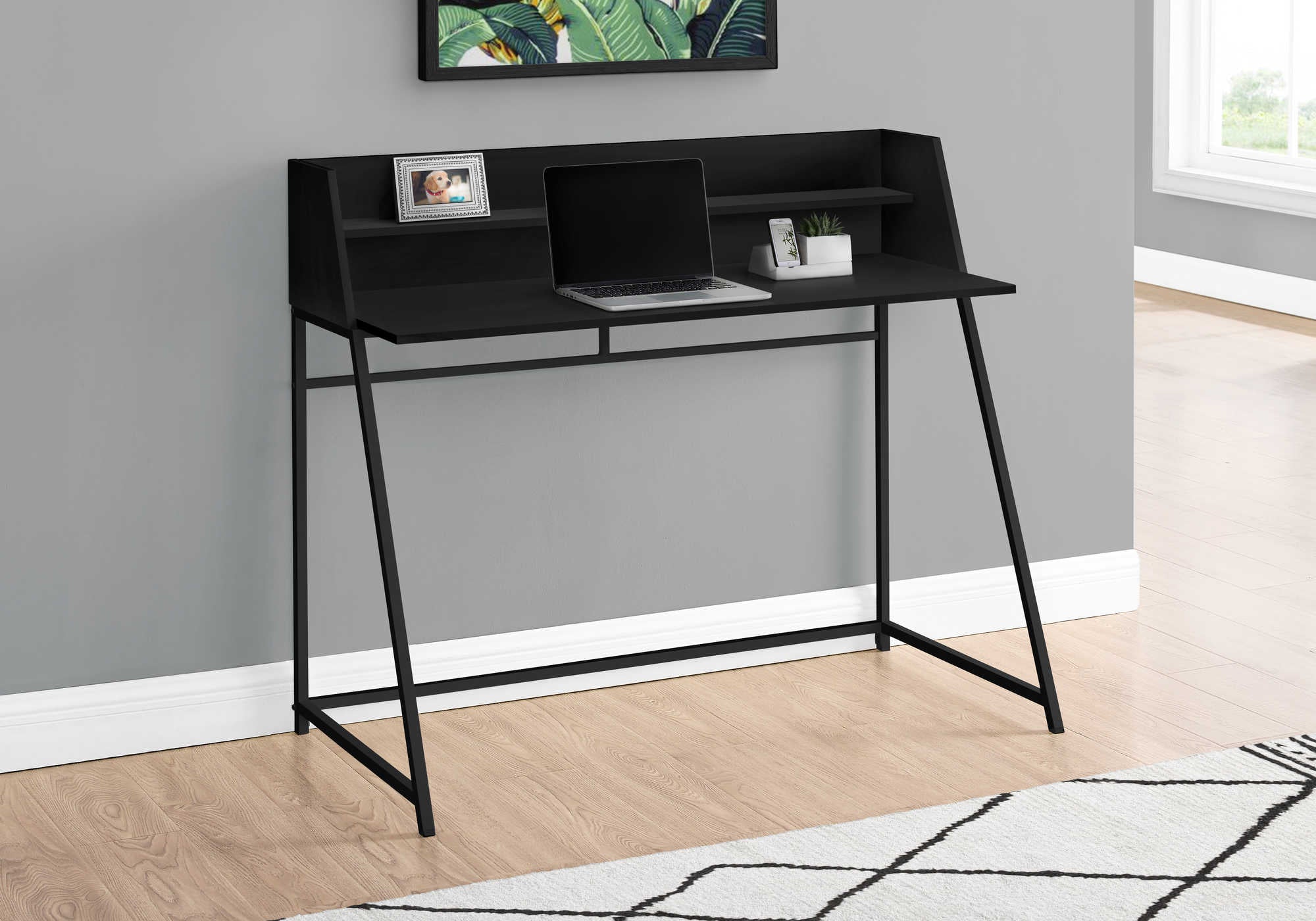 Image of computer desk - 48"l / black / black metal i 7547.