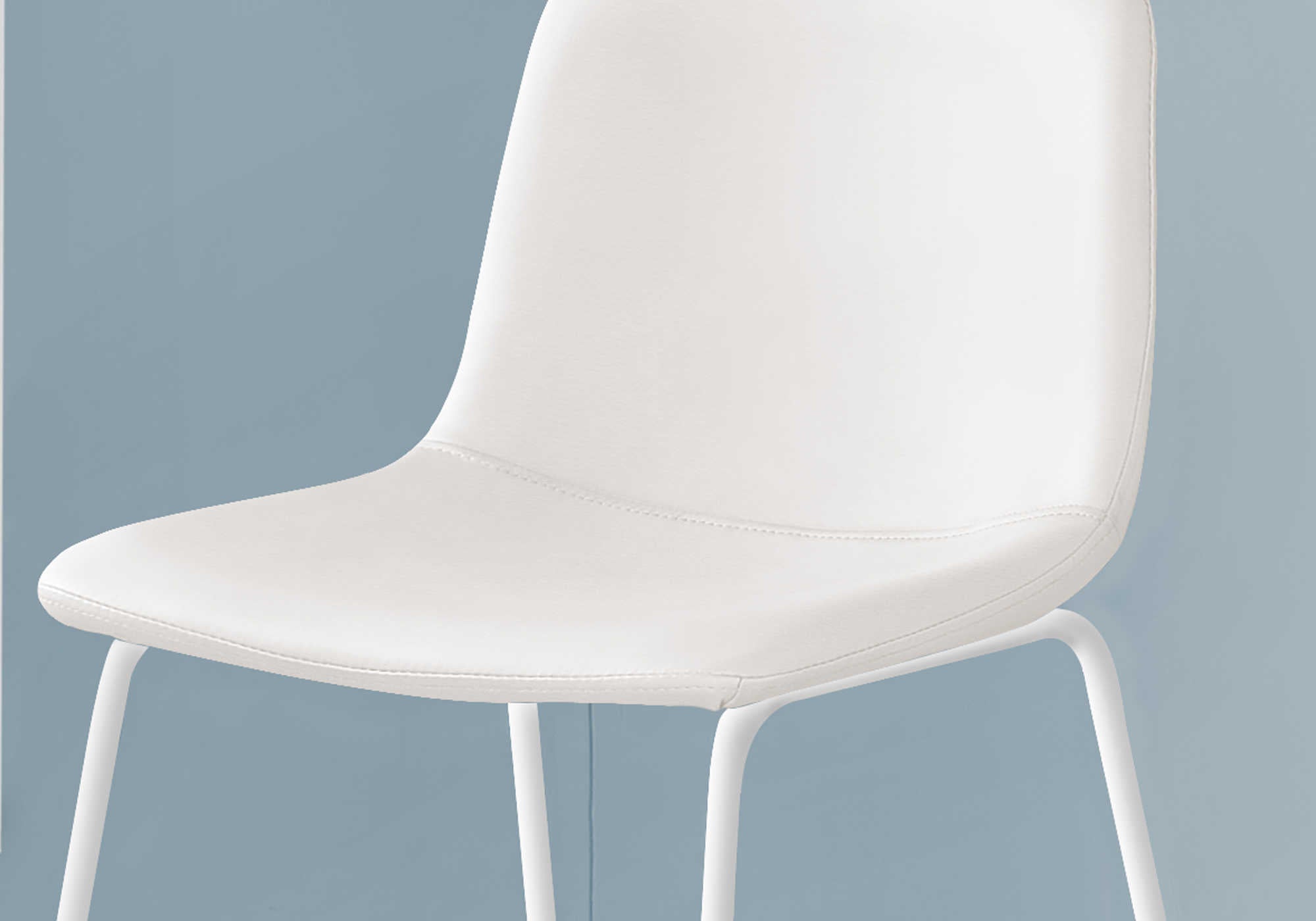 TABOURET DE BAR - 40"H / SIMILI-CUIR BLANC / METAL BLANC – I 7750