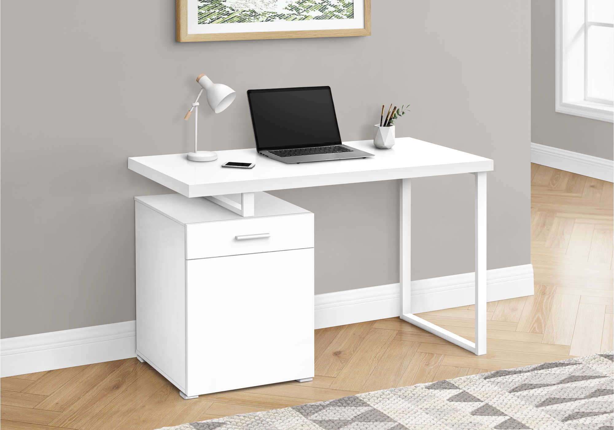 Image of computer desk - 48"l / white left or right facing i 7760.