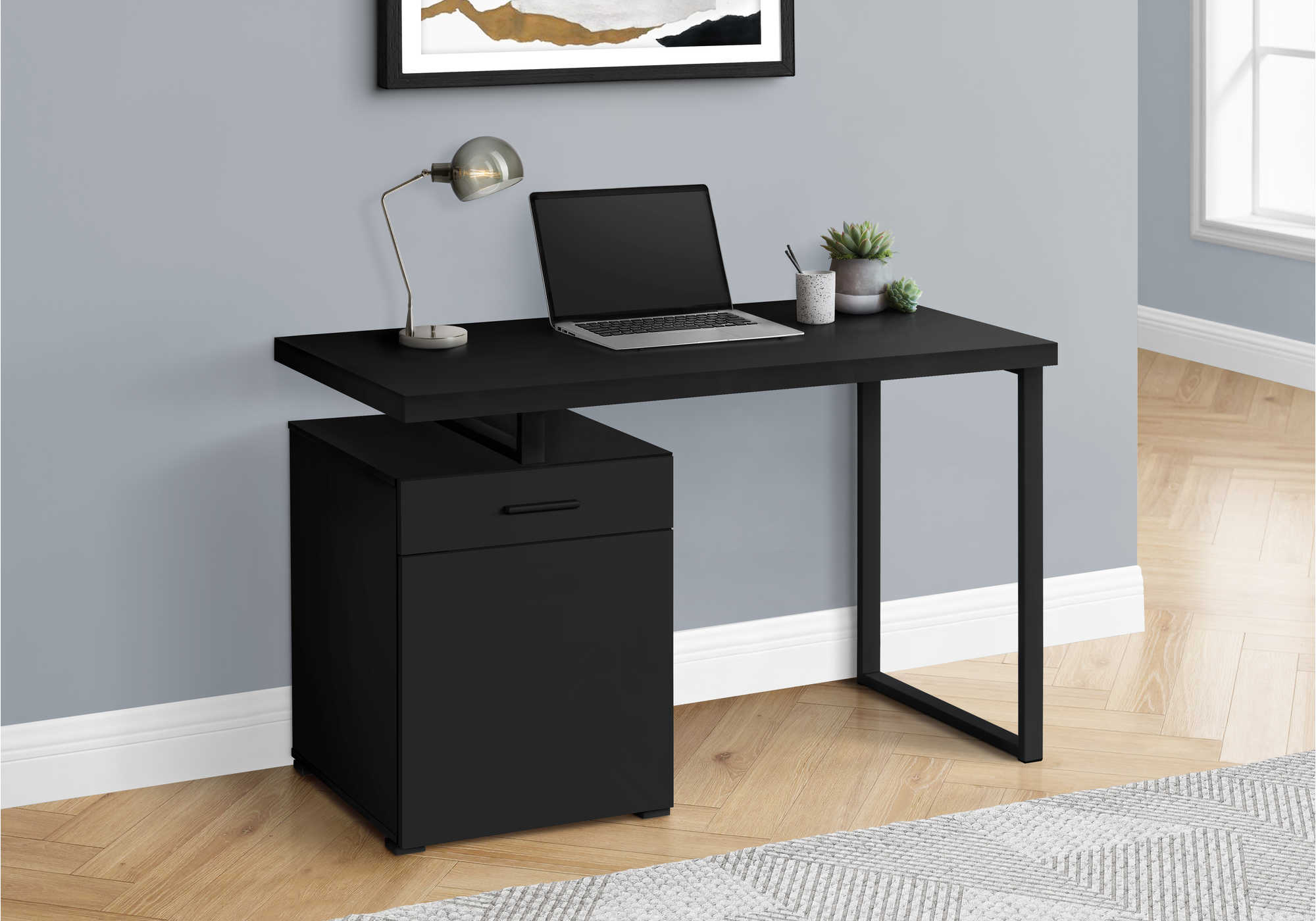 Image of computer desk - 48"l / black left or right facing i 7761.