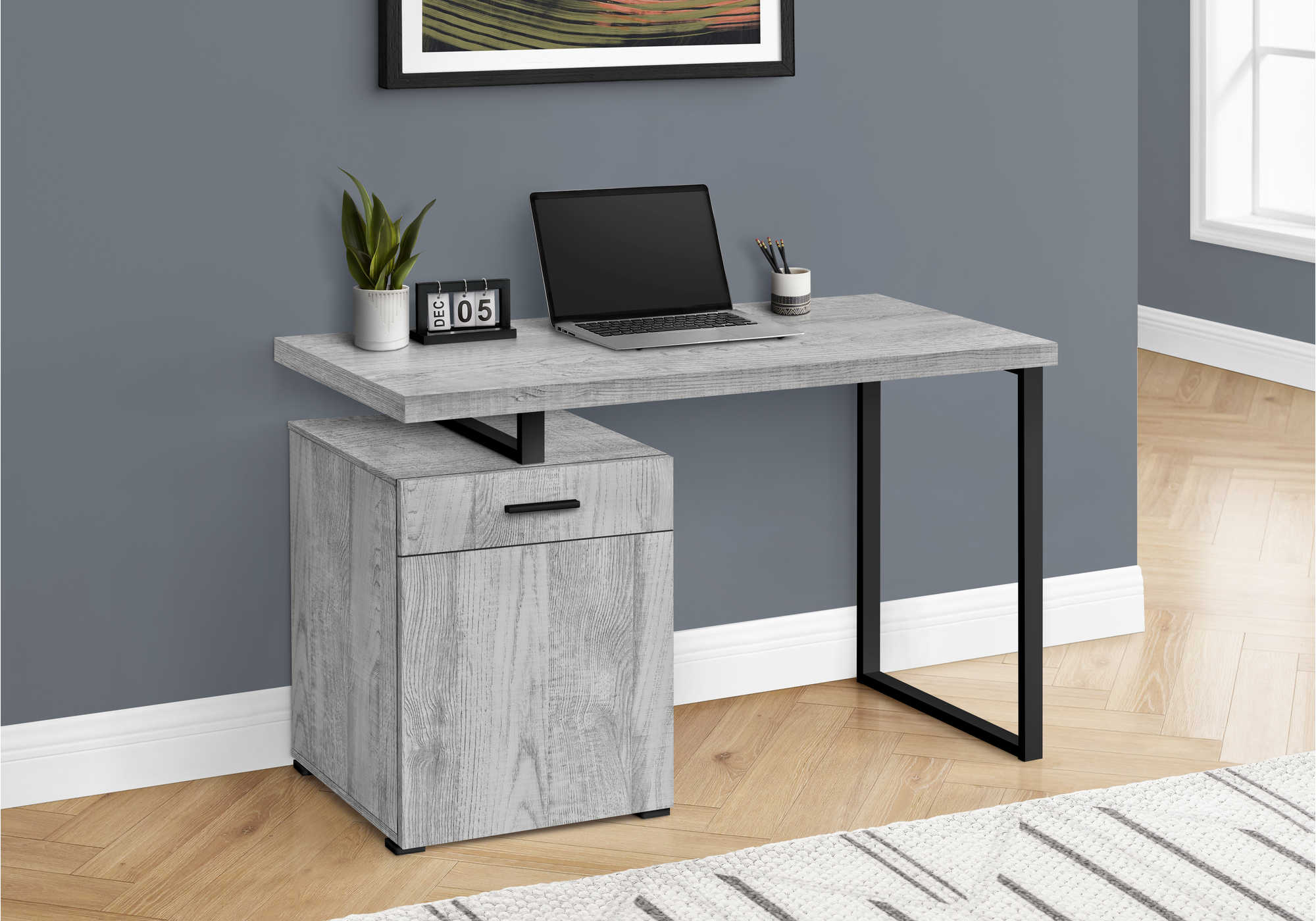 Image of computer desk - 48"l / grey left or right facing i 7763.