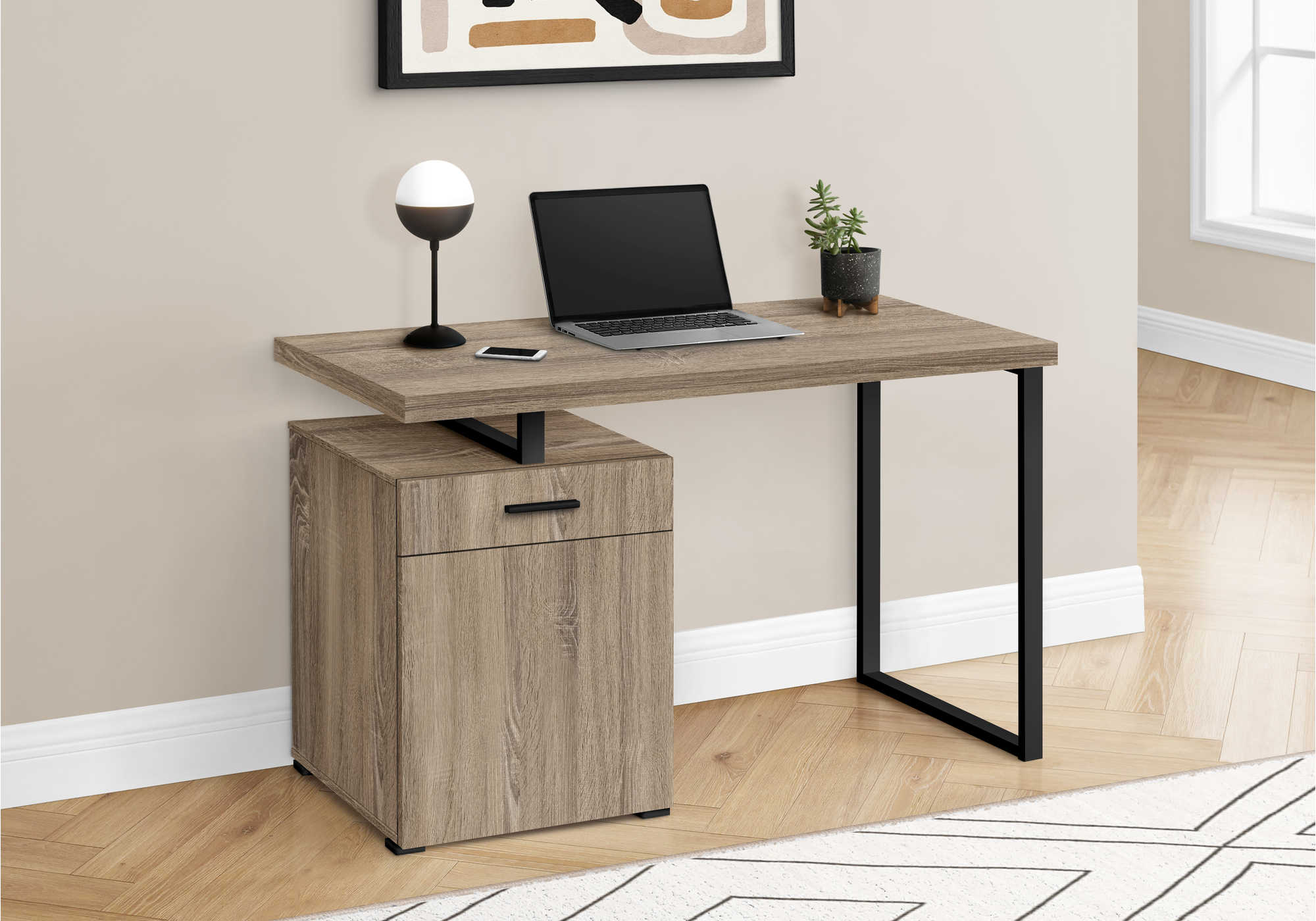 Image of computer desk - 48"l / dark taupe left or right facing i 7764.